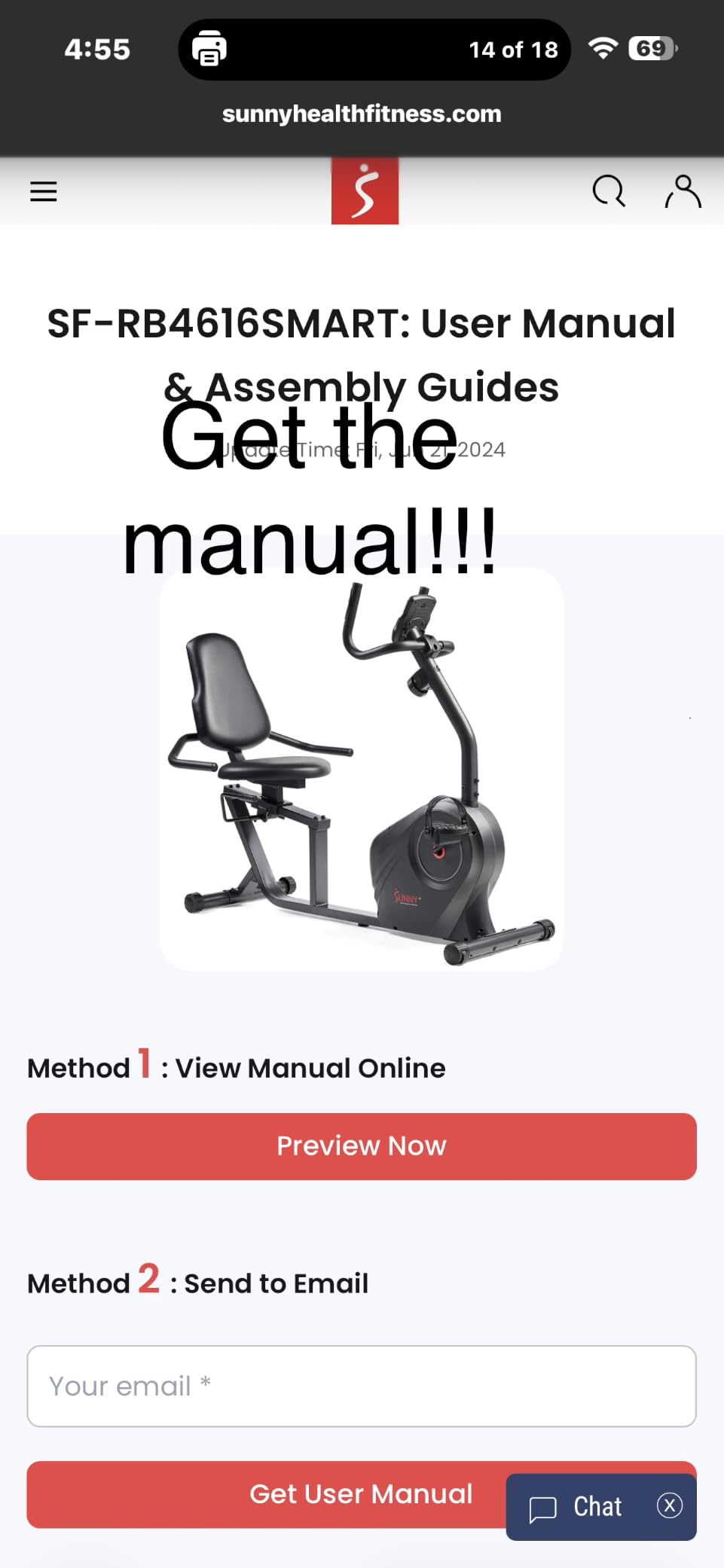 Sunny Health & Fitness Smart Recumbent Bike, Wide Cushioned Seat & Back, Indoor Cycling Machine for Adult/Seniors Home Exercise, Free SunnyFit App Connection customer photo 2