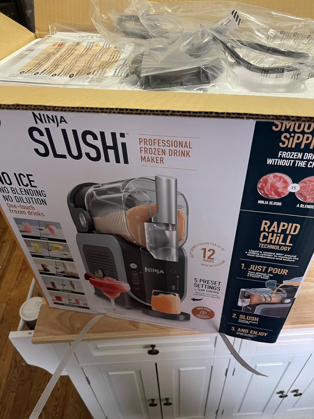 Ninja SLUSHi Professional Drink Maker, 7+ Servings, Black, FS301 | No Ice Needed, 5 Preset programs, Rapid Chill Technology, 88-Oz Easy-Fill Vessel, Dishwasher Safe Parts customer photo 2