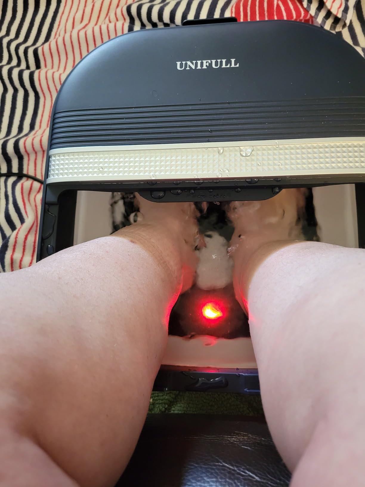 UNIFULL Collapsible Foot Bath Spa with Heat, Remote Control, Massage Rollers, Bubble, Foot Pedicure Kit, Red Light, Pedicure Foot Spa, Foot Bath for Gifts customer photo 2