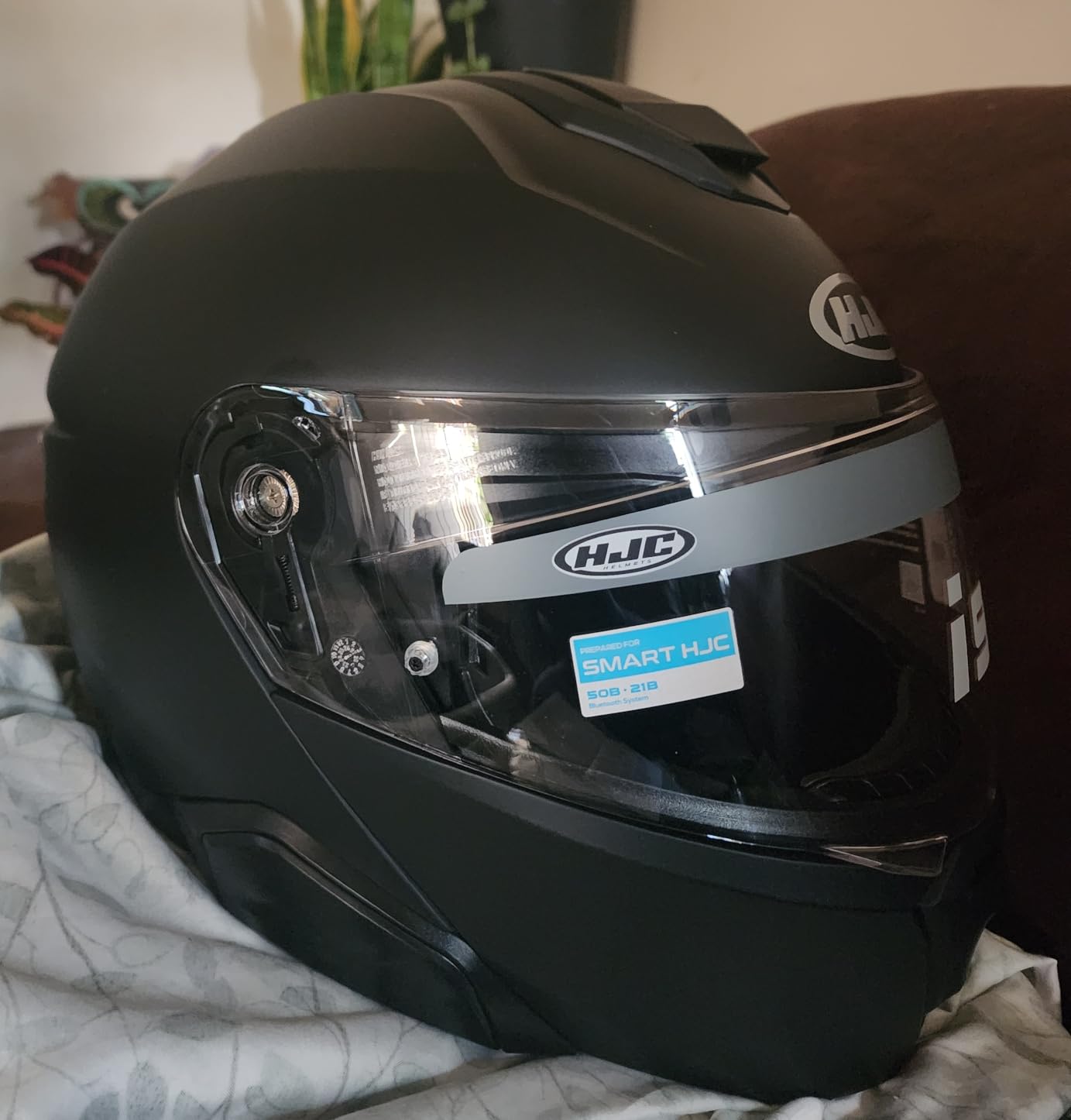 HJC i91 Solid Modular Motorcycle Helmet with HJ-33 Pinlock Shield, DOT Approved customer photo 2