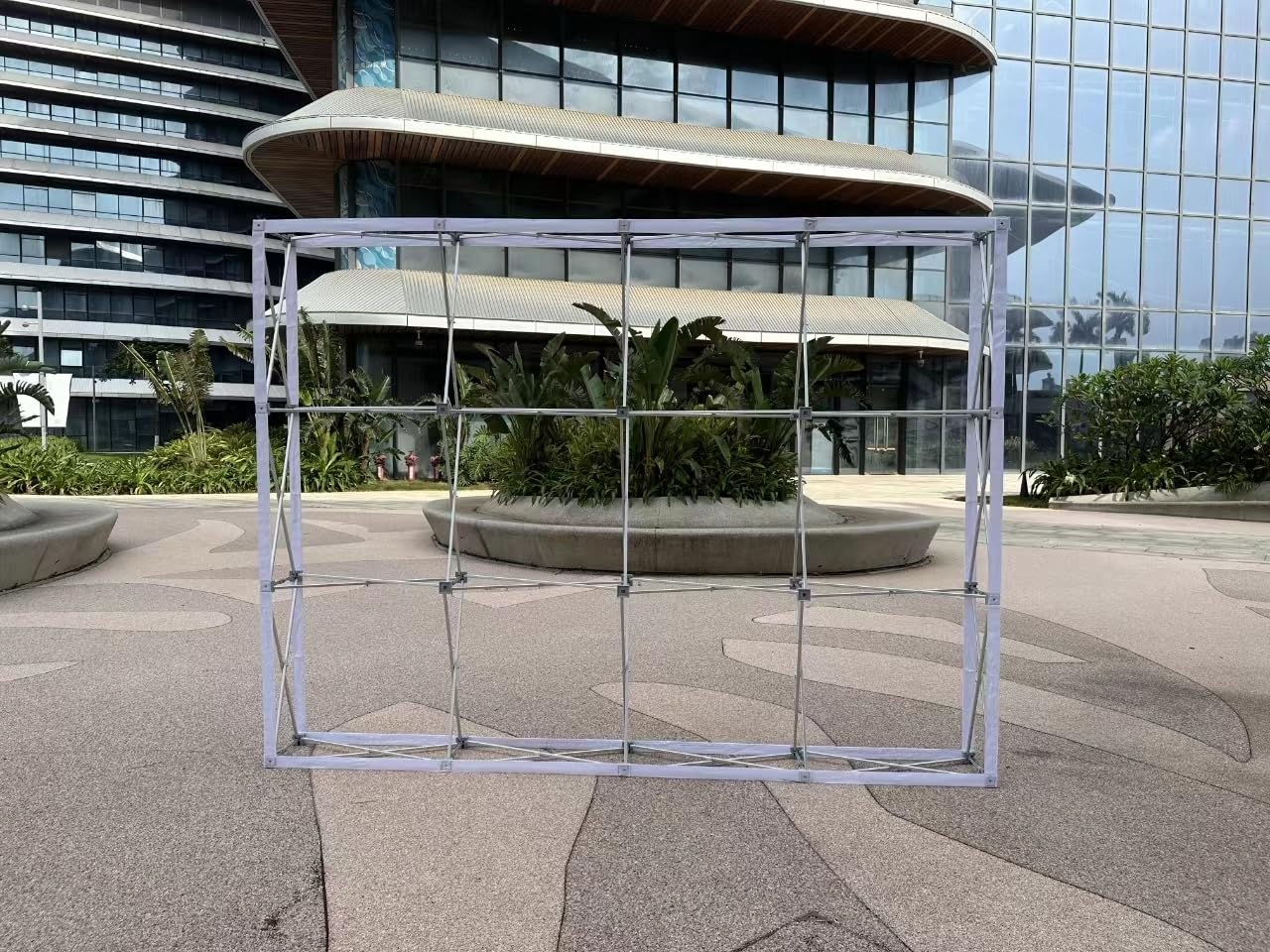 7.5x10 FT Tension Fabric Pop Up Display Stand Trade Show Backdrop Portable Aluminum Double-sided for Booth Exhibition Wedding Event - Stand Only customer photo 1
