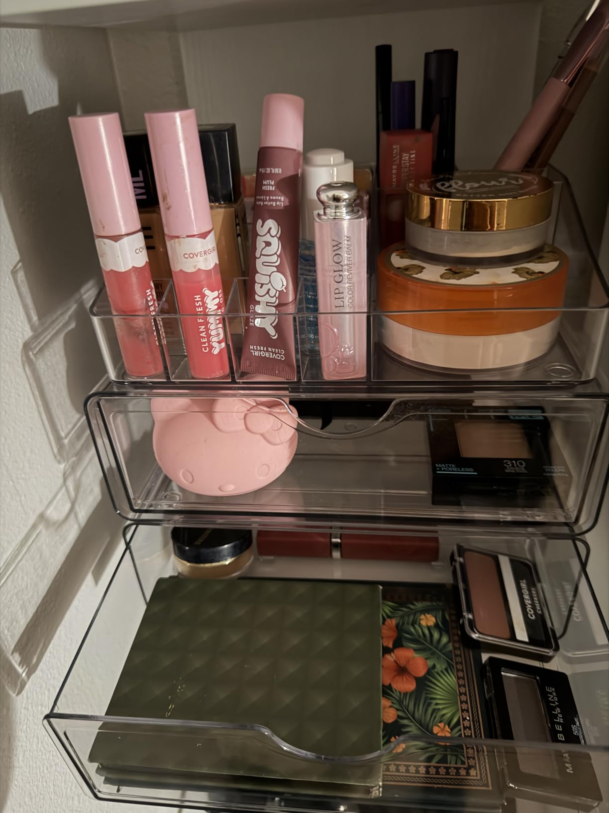 Vtopmart 3 Tier Clear Makeup Organizer with Drawer, Cosmetic Storage for Dresser Countertop and Bathroom Vanity, Beauty Holder for Lipstick Brush Skincare customer photo 2