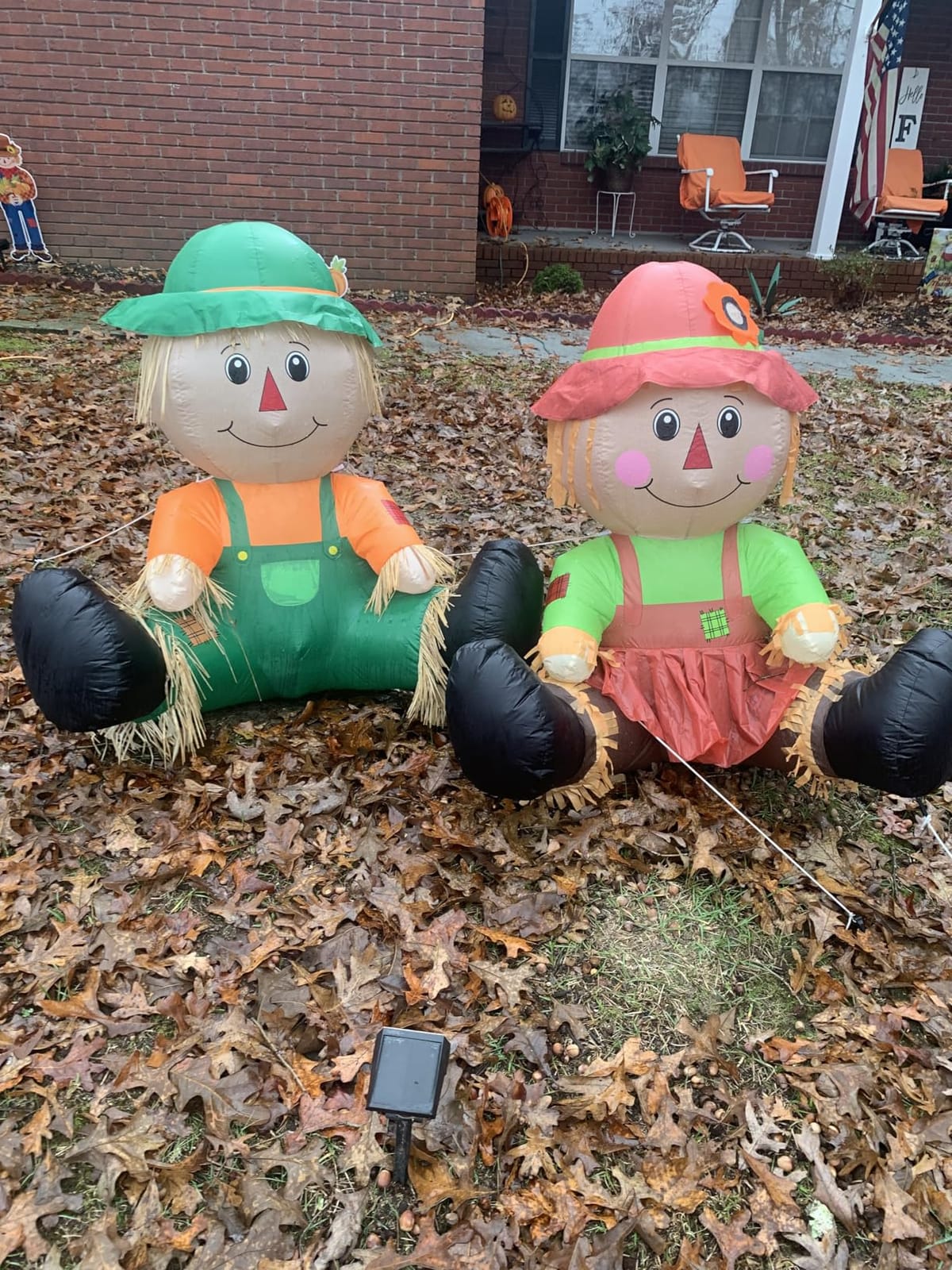 Lulu Home Thanksgiving Inflatable Decoration, Set of 2 | Air Blown Scarecrow Couples, Built-in LED Lights, Fall Autumn Harvest Decor, Sitting & Standing Scarecrows customer photo 1