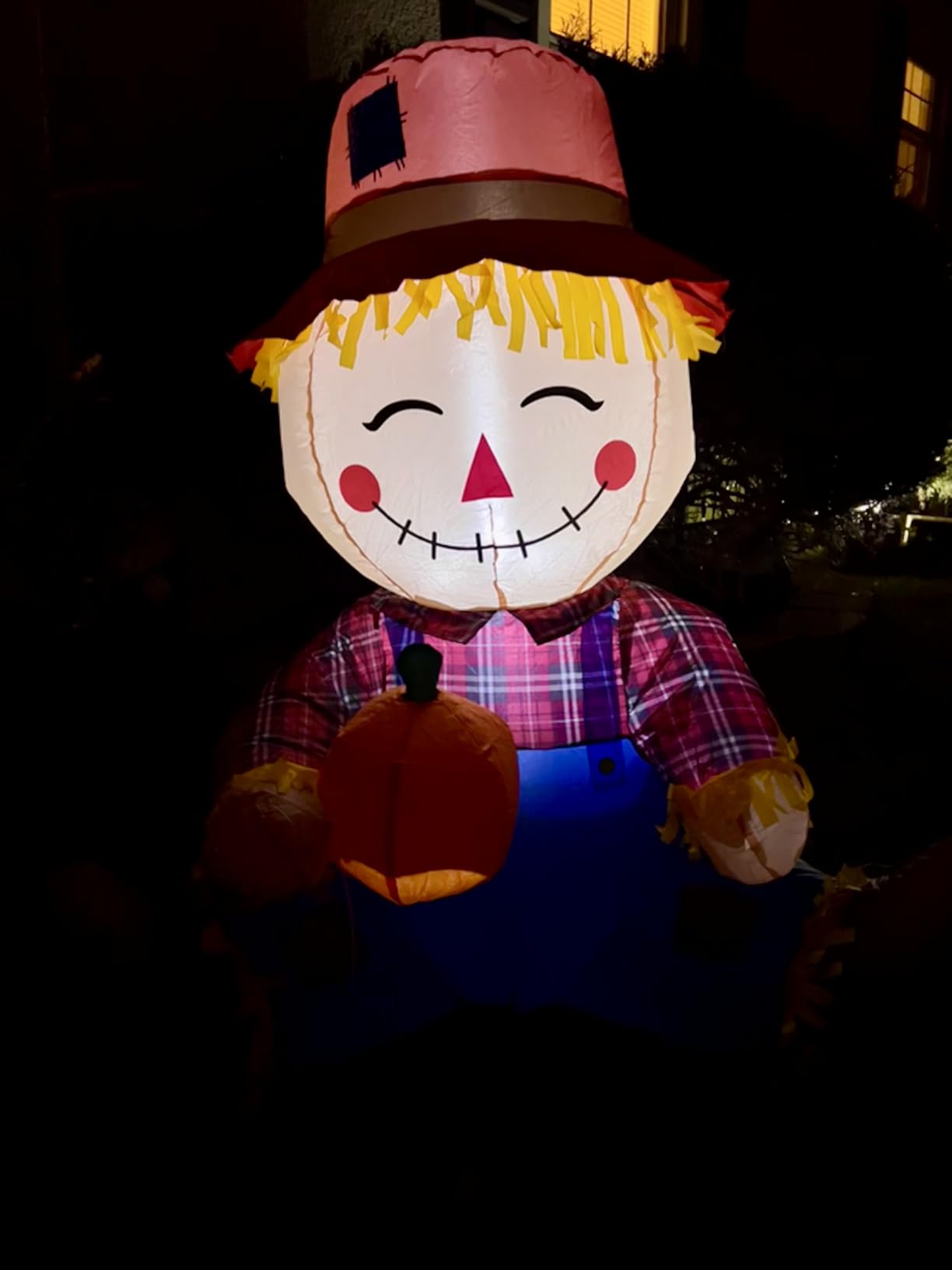 Lulu Home Thanksgiving Inflatable Decoration, Set of 2 | Air Blown Scarecrow Couples, Built-in LED Lights, Fall Autumn Harvest Decor, Sitting & Standing Scarecrows customer photo 2