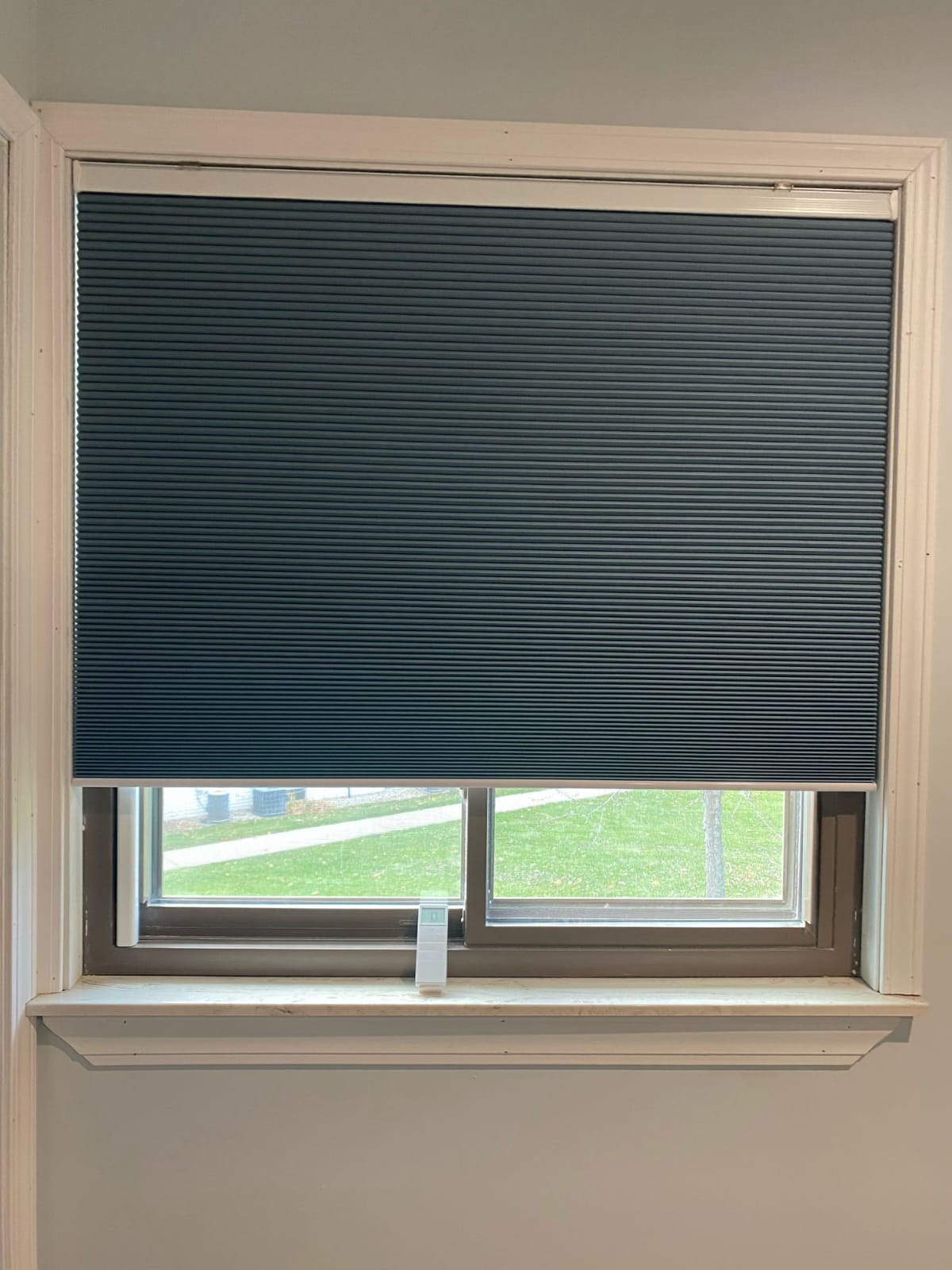 Graywind Smart Custom Cellular Shades Compatible with Alexa Google Blackout Rechargeable Motorized 5/8