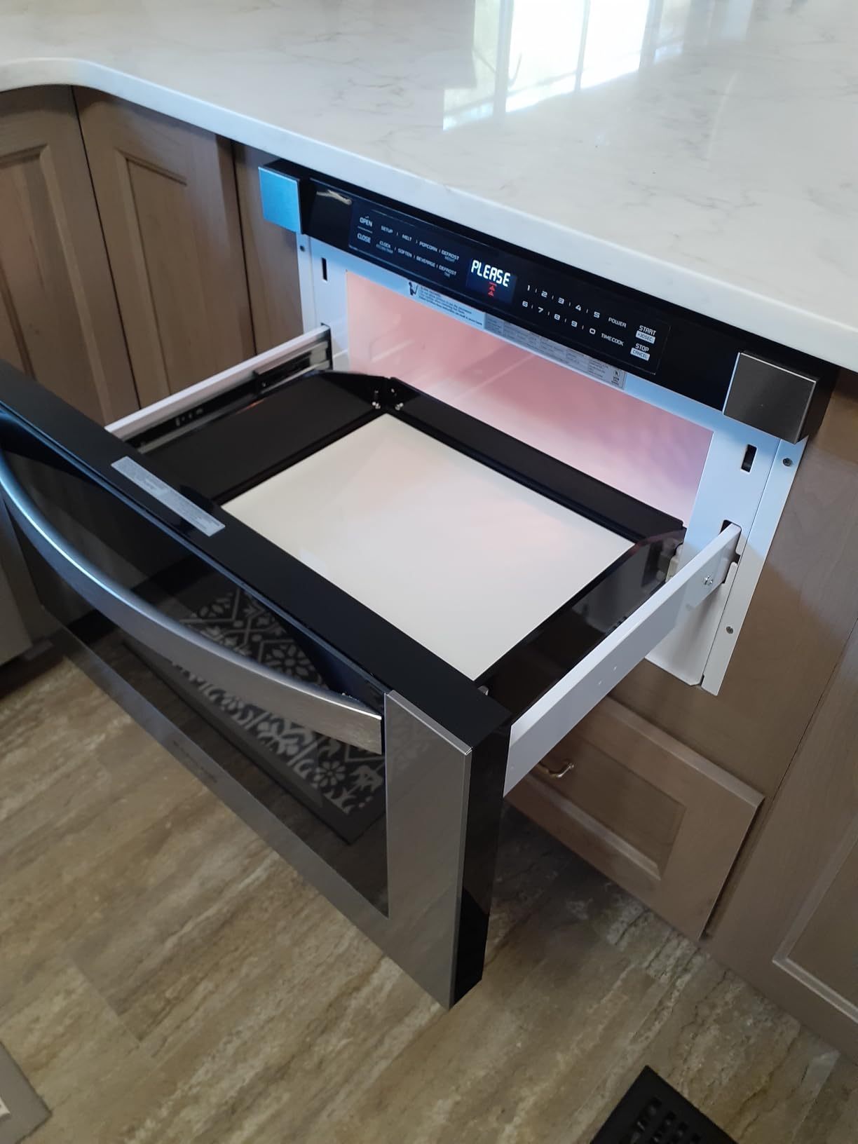 GASLAND 24 Inch Microwave Drawer 1.2 Cu.ft, 1000W, One-Touch Auto Open | 11 Power Levels, Quiet Operation, Built-In Under Counter Microwave Fits 12