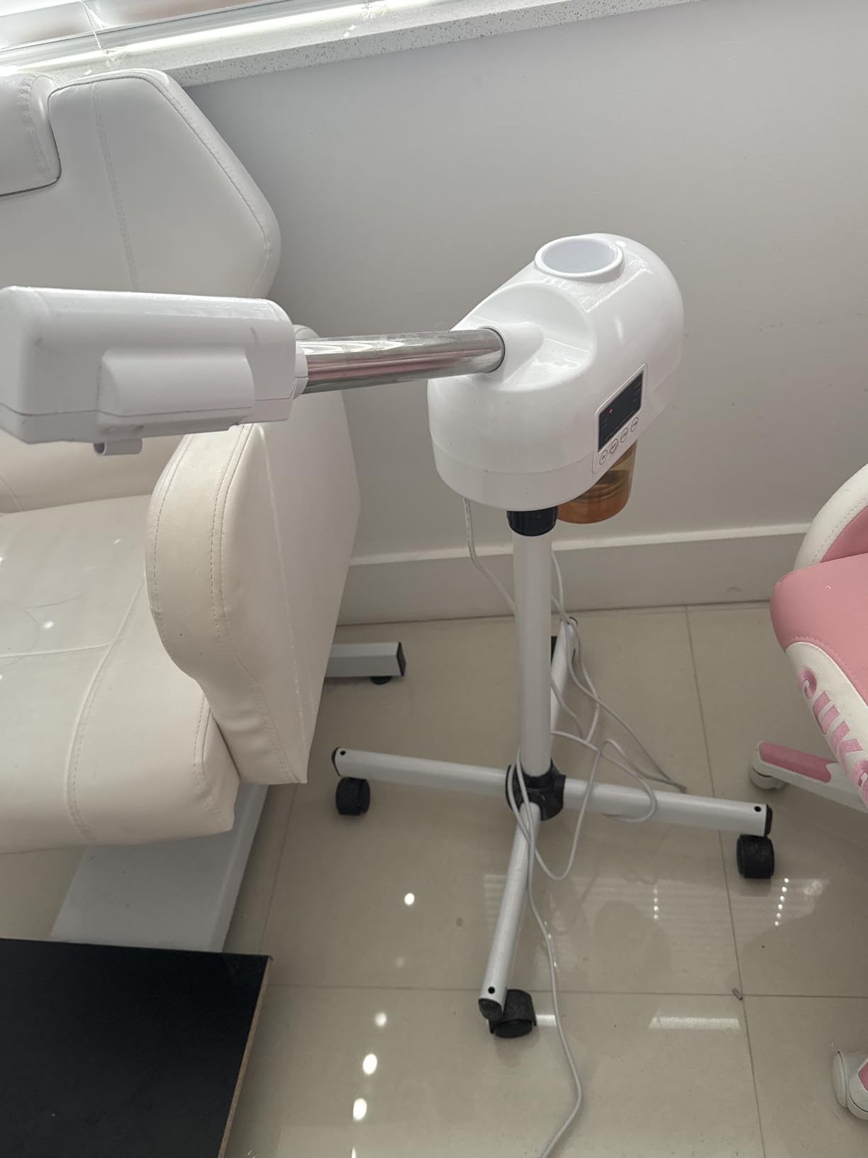 Professional Facial Steamer for Estheticians, Hot Mist & Timer Function, Vaporizador Facial Professional Steamer On Wheels for Home Use & Spa Salon Skin Cleasning customer photo 1