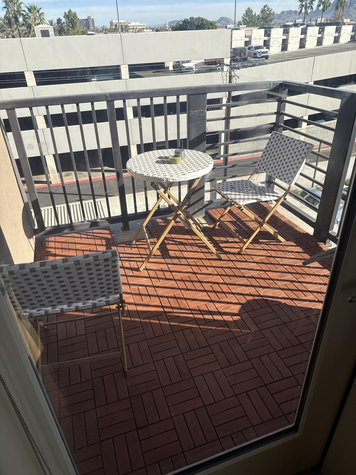 Yaheetech 108PCS Acacia Wood Deck Tiles Interlocking Patio Flooring,Wood customer photo 1