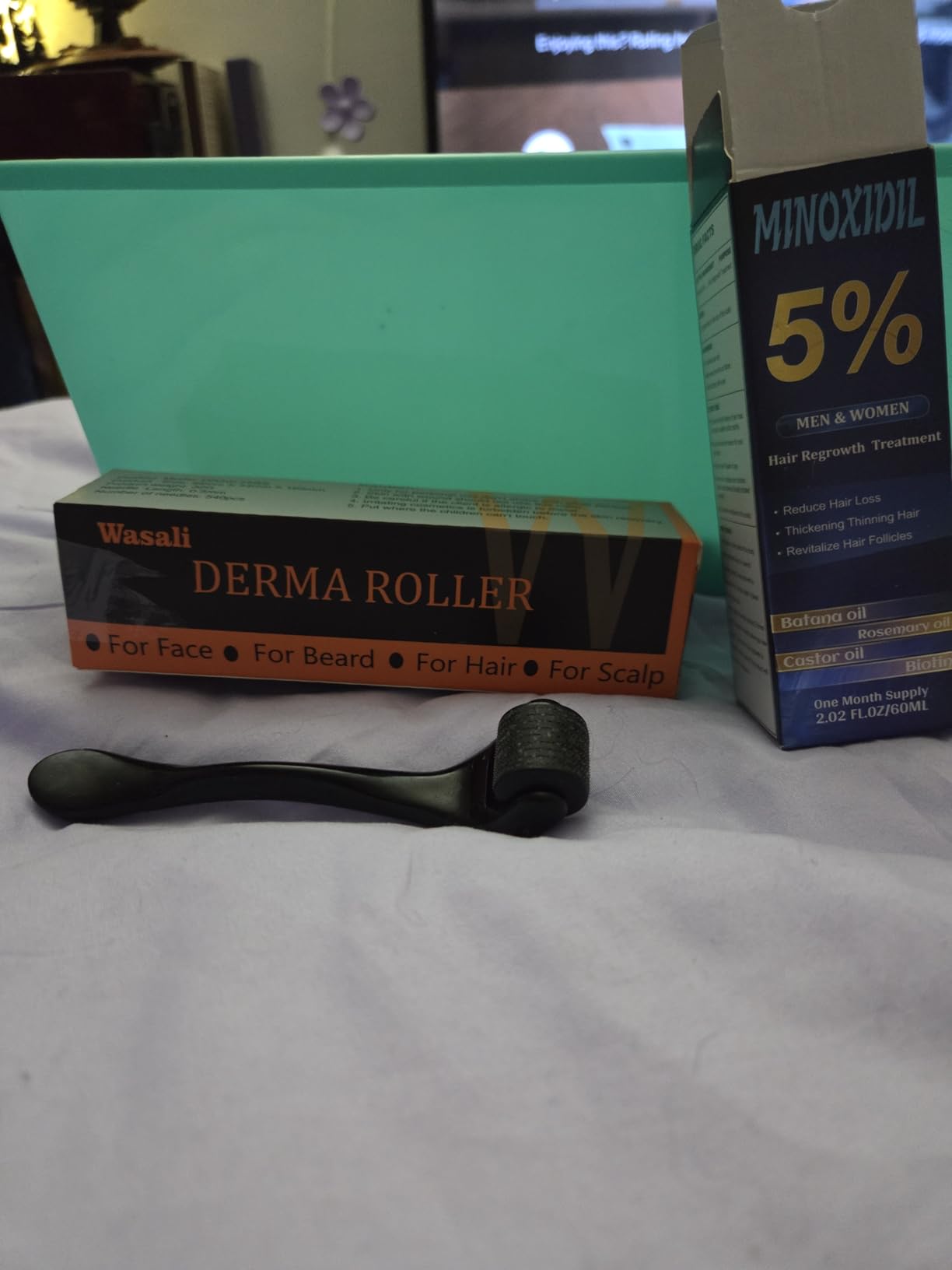 540 Titanium Derma Roller For Face Hair Beard, Scalp Derma Roller, Beard Microneedle Roller, Personal Use Microneedling Roller Microdermabrasion Cosmetic Beauty Instrument Self-Care Gifts For Men Women customer photo 2