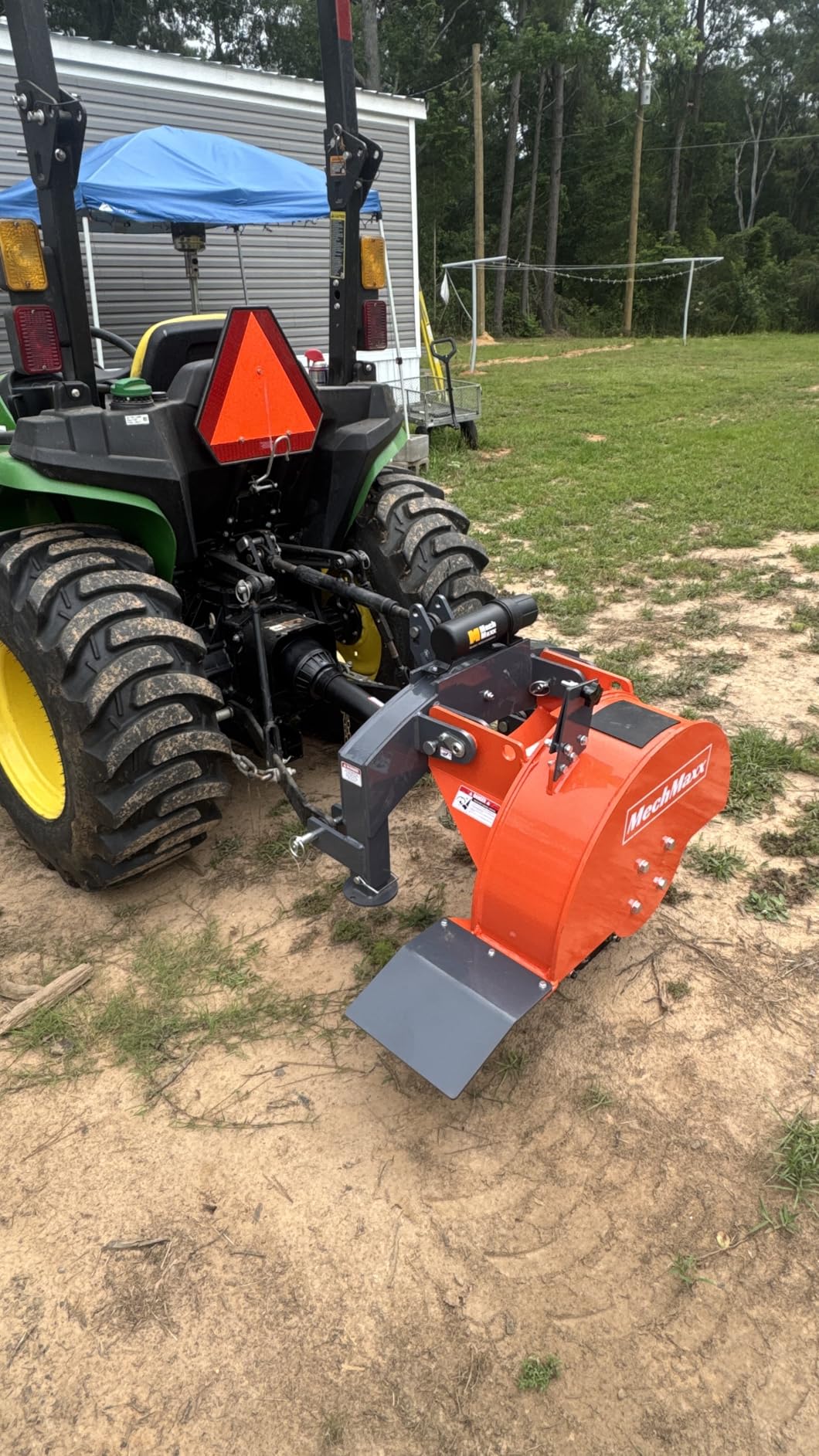 MechMaxx Heavy Duty 3-Point PTO Powered Stump Root Grinder For 15-45HP Tractors With 34 Carbide Teeth, 6'' Cutting Depth, 24'' Flywheel Diameter, Model SG24 Orange customer photo 1