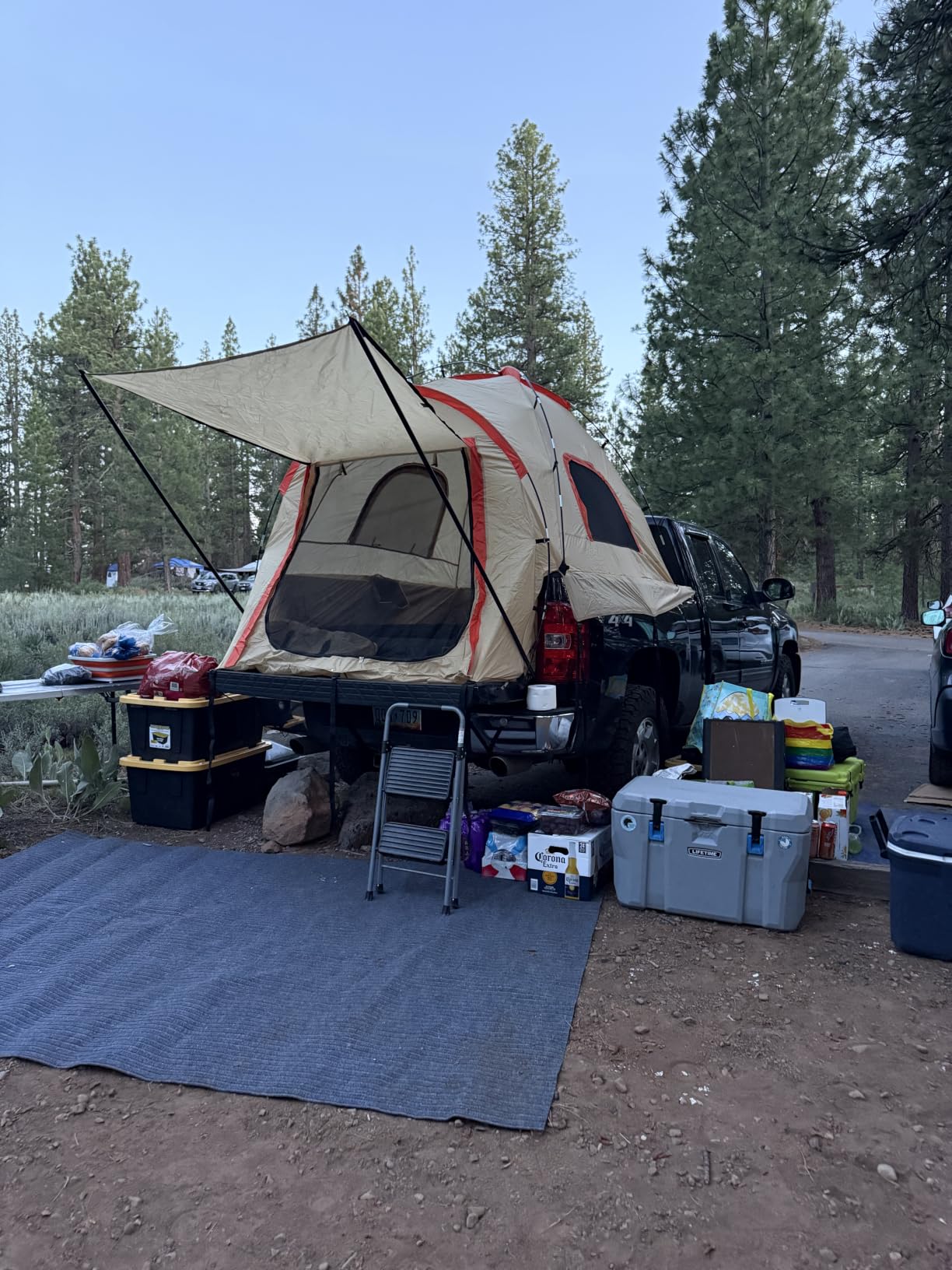 Pickup Truck Tent with Awning Shade, Waterproof PU5000mm Oxford for 5.5-6.3 FT Truck Bed for Camping Travel Outdoor Activities for Chevy Silverado 1500, Ram 1500/Dakota, F150, GMC 1500, Titan, Tundra customer photo 1