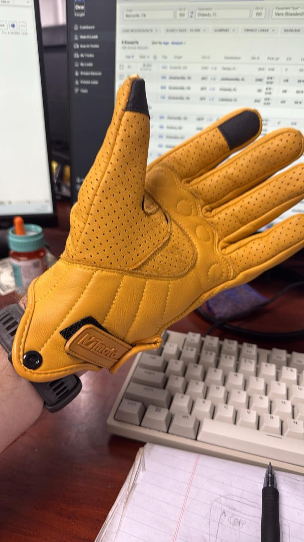 Classic Goat Leather Motorcycle Gloves, Touchscreen Breathable Summer Riding Gear for Men and Women customer photo 2