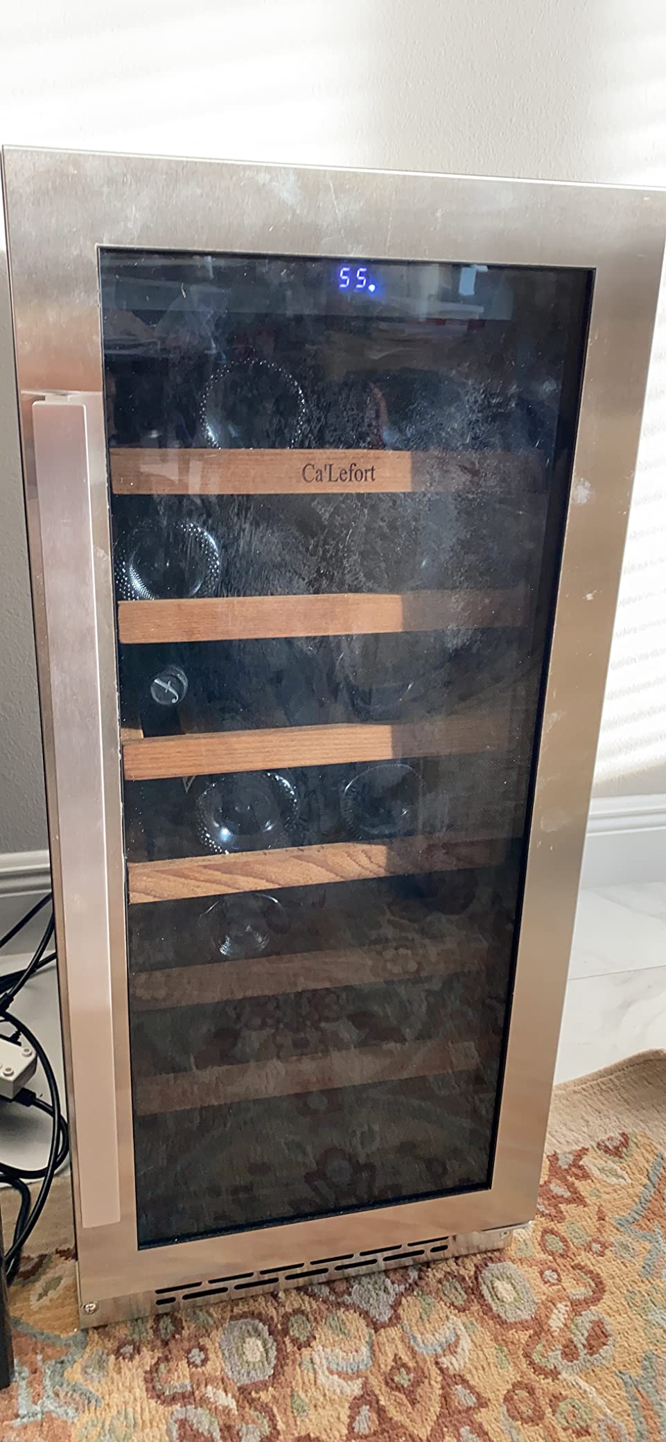 Ca'Lefort 24 Inch Wine Fridge, 61 Bottle Wine Cooler Refrigerator, 40-65°F Wine Refrigerator Glass Door, 3 LED Wine Fridge, Built-in or Freestanding customer photo 2