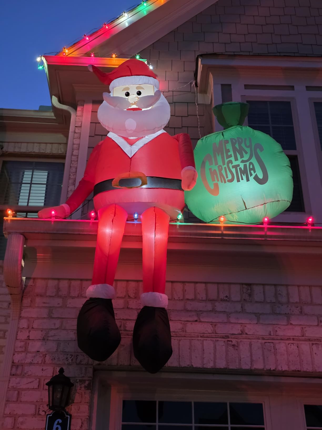 15FT Giant Christmas Inflatable Outdoor Decoration, Climbing Inflatables Santa Claus Decor with LED, Christmas Blow Ups for Yard Roof customer photo 1