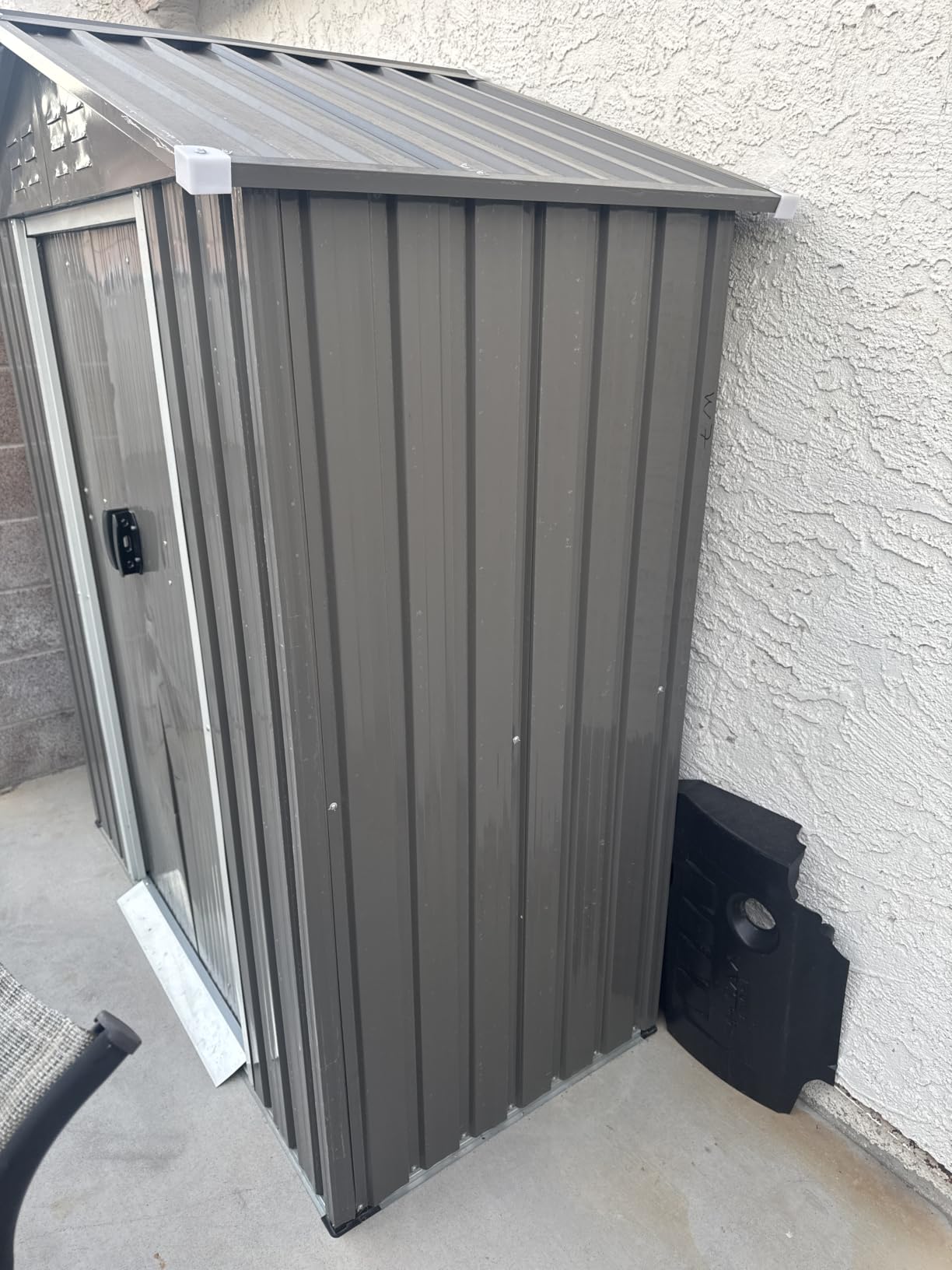 JY QAQA 5x3 FT Metal Outdoor Garden Storage Shed, Waterproof Metal Garden Sheds with Window and Lockable Double Door, Weather Resistant Steel Tool Storage House Shed for Patio, Lawn customer photo 1