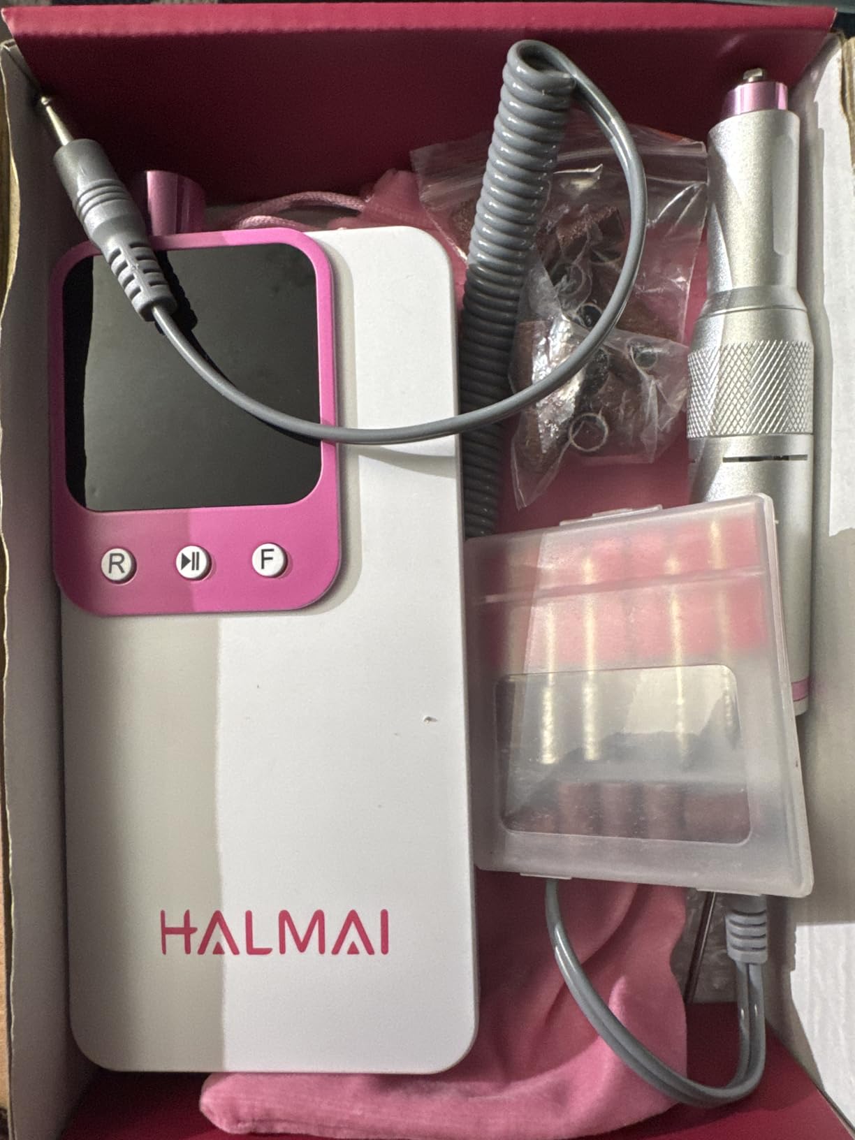 Electric Nail Drill Professional, Portable Nail File for Acrylic Gel Nails, Cordless Rechargeable Ultra Power Nail Drill Kit 40000RPM, Salon-Grade Efile Nail Machine (Dark Grey) customer photo 1