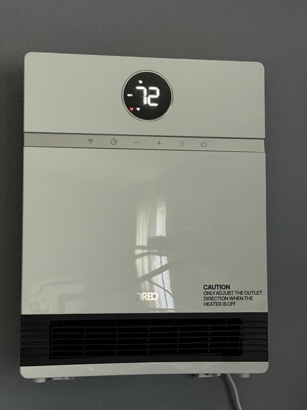 DREO Smart Wall Heater, IP24 Electric PTC Space Heaters for Indoor Use, 30° Oscillation, Adjustable Thermostat, Remote Control, Works with Alexa, 24H Timer, Easy-mounted for Office, Bedroom, Home customer photo 2