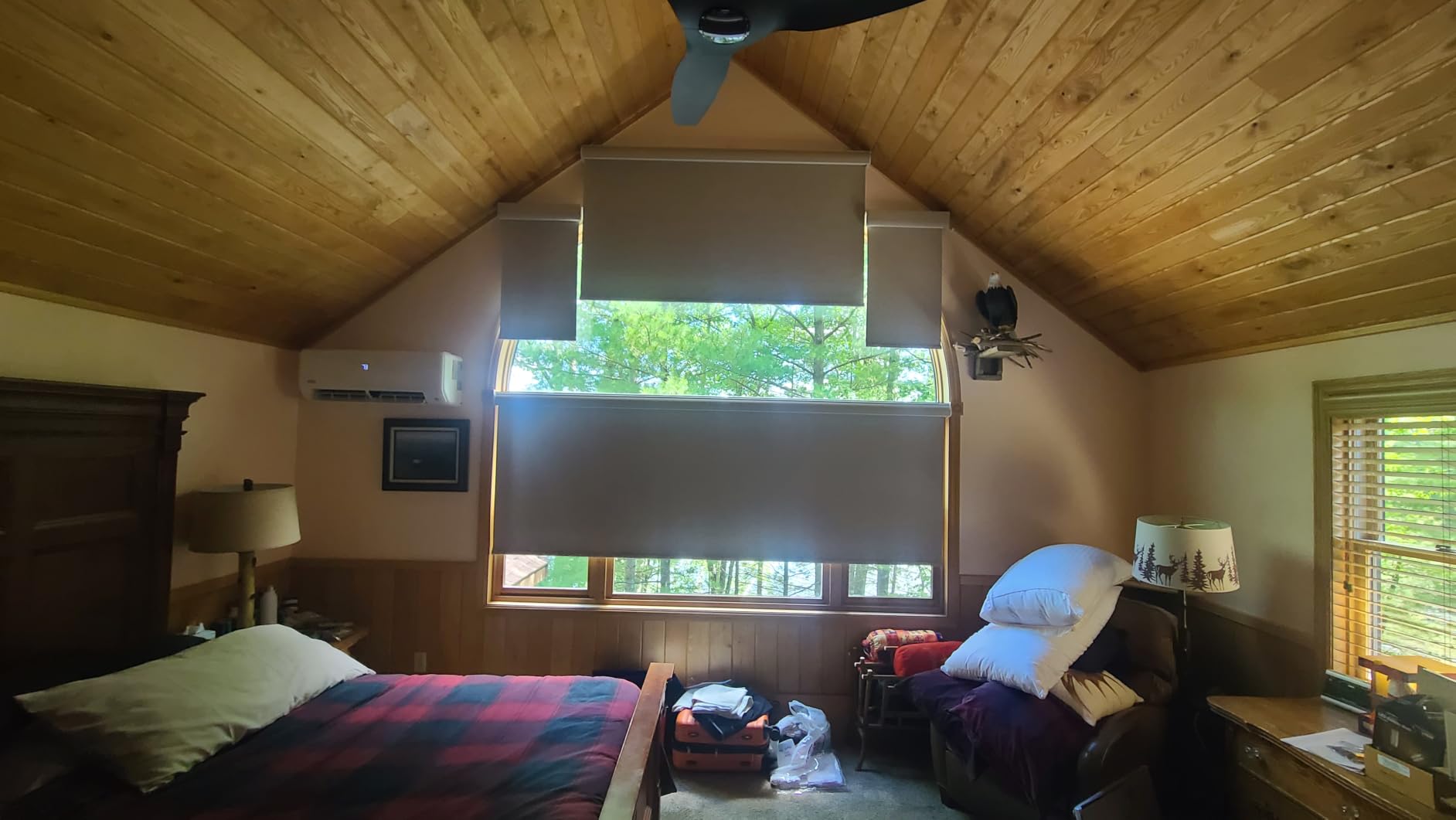 Kincmo Motorized Blinds with Remote,100% Blackout Motorized Roller Shades Work with Apple Homekit,Alexa,Google, Custom Electric Blinds with App,Voice Control (Linen White) customer photo 1