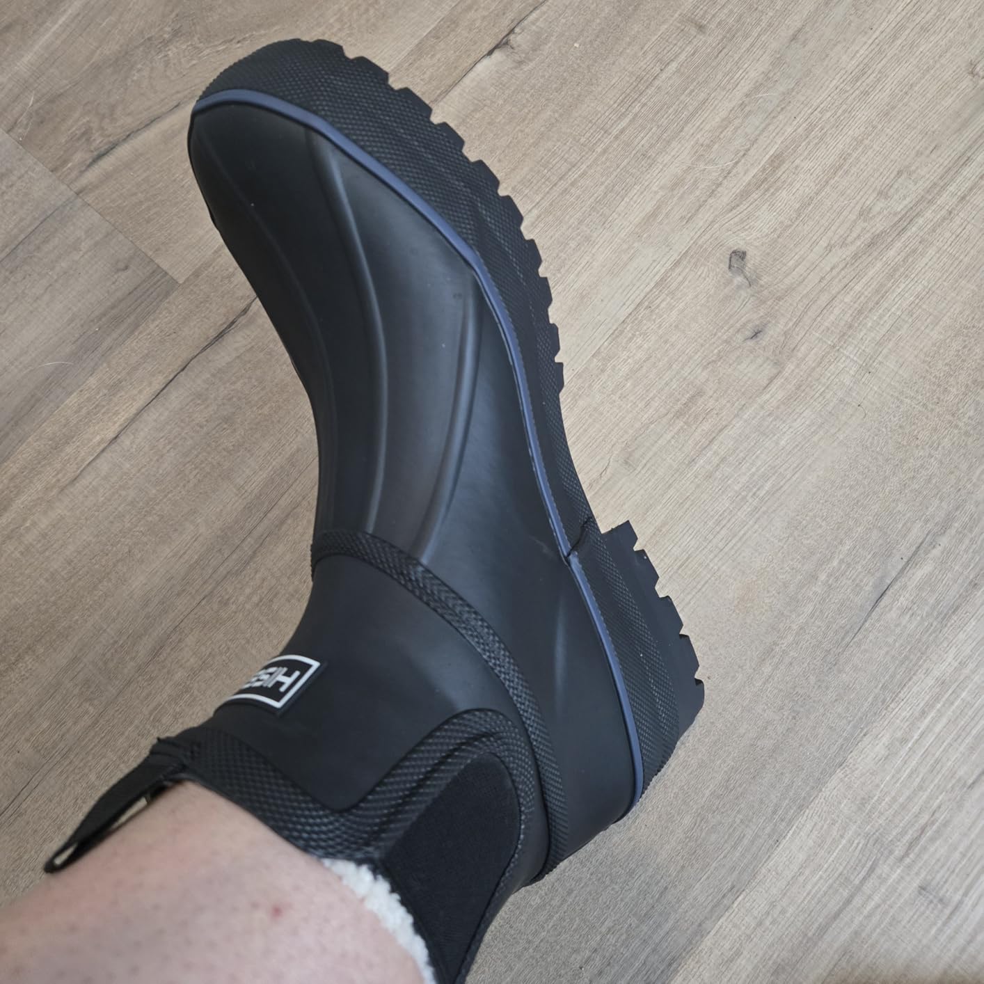 Women's Duck Chelsea Rain Boots Waterproof Ankle Garden Shoes | Short Rubber Mud Booties, Non-Slip Sole, Warm and Comfortable for Barn, Yard Work, Farm, Dog Walking customer photo 2