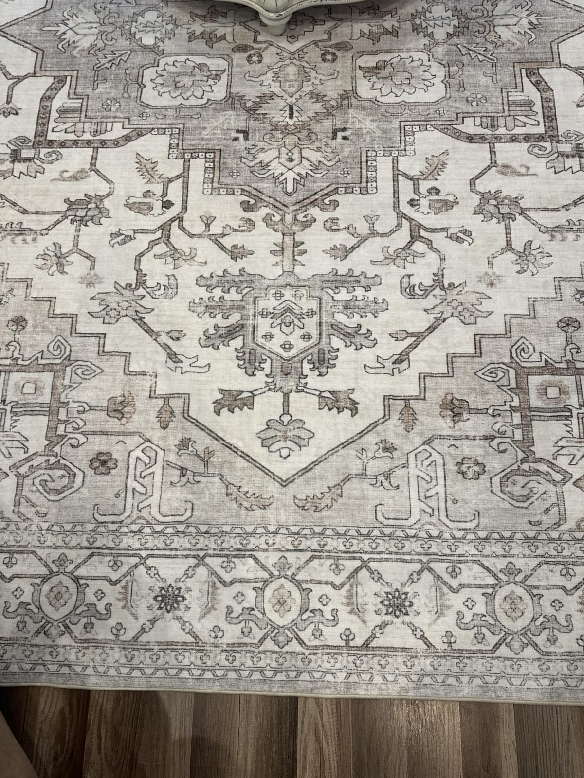 befbee Washable Area Rug 8x10, Large Neutral Beige Carpet for Living Room | Machine washable, Stain Resistant, Soft Low Pile, Non Slip Backing, Pet&Kid Friendly, Vintage Home Decor for Bedroom Nursery customer photo 2