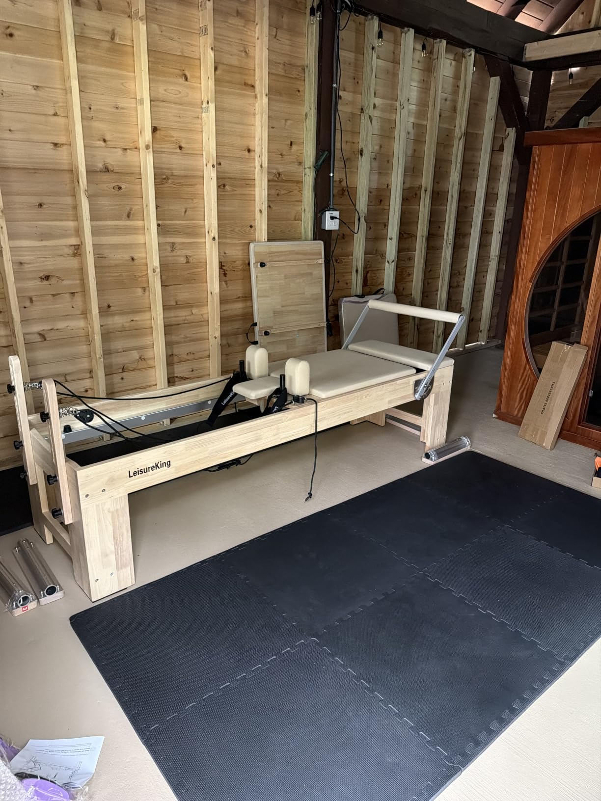 LeisureKing Pilates Reformer Machine, Quick-Assembly Studio Grade Pilates Equipment for Gym and Home, Oak Wood Pilates Reformer with Reformer Accessories customer photo 1
