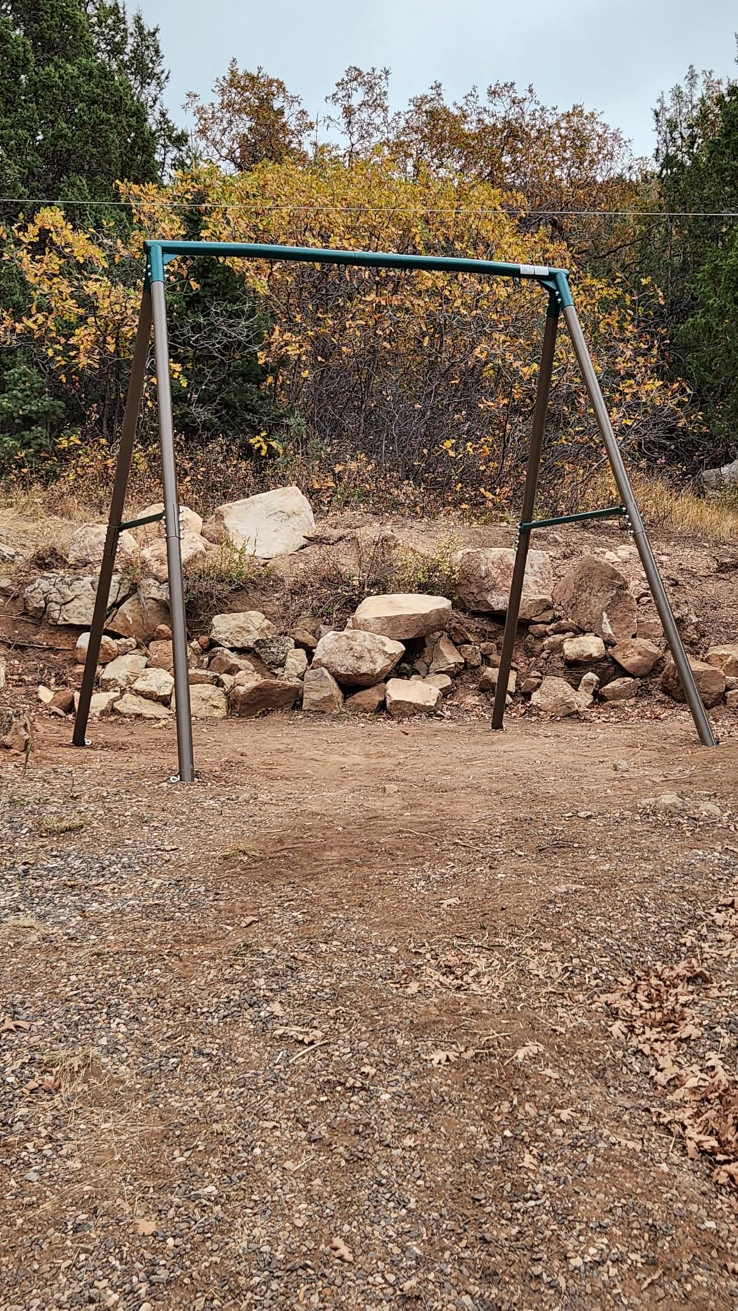 7.5ft Tall Heavy Duty Metal Swing Sets for Backyard | Extra-thick 60mm Steel Tubes, 500 lbs Capacity, A-frame Swingset with Spider & Belt Swings for Kids and Adults customer photo 2