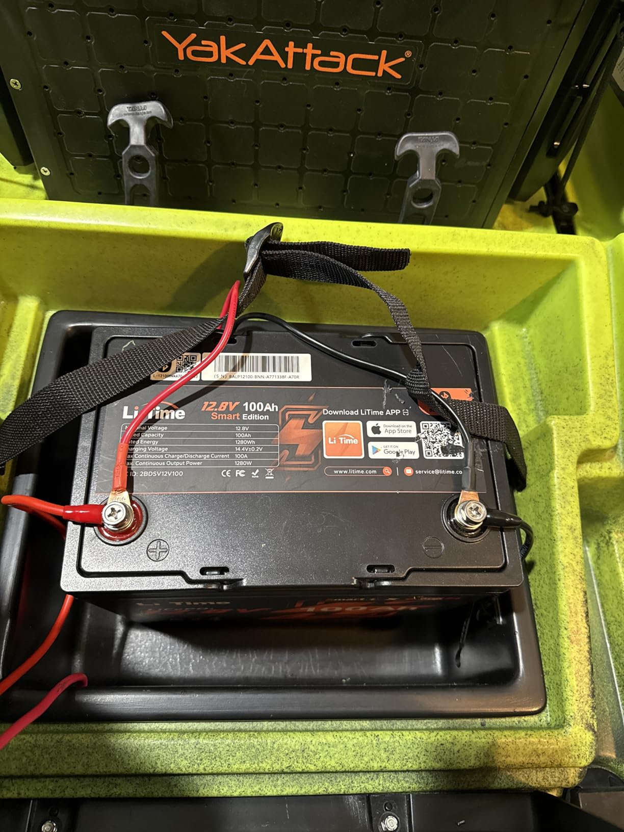 LiTime 12V 50Ah LiFePO4 Lithium Trolling Motors Battery Bluetooth, 4000+ Deep Cycle Marine Battery with Low-Temp Protection, EV-Grade Cells & Smart 50A BMS, Perfect for RV, Boat, Fishing Finder customer photo 1