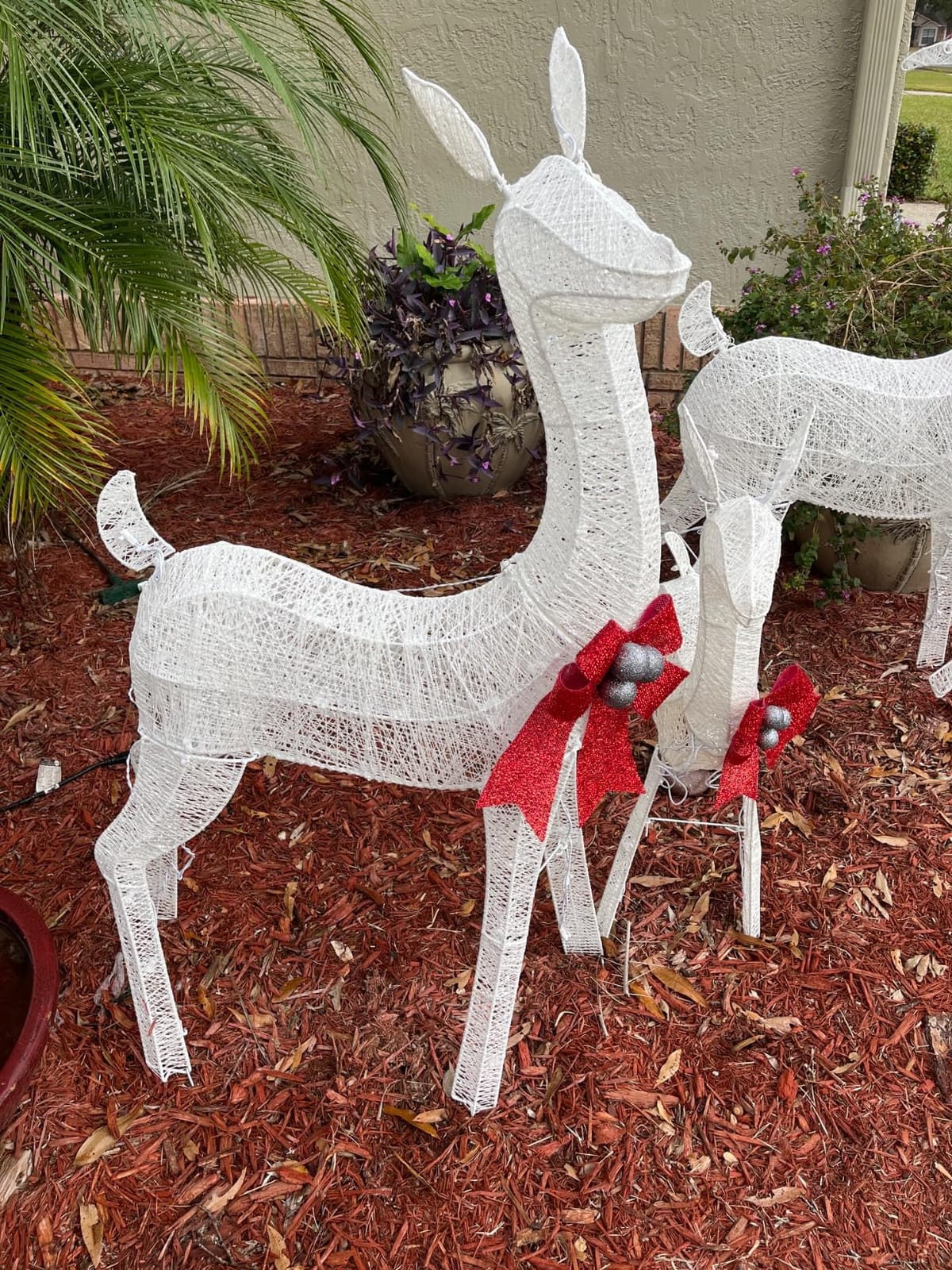winemana 5ft Reindeer Christmas Outdoor Decorations, Set of 3 Extra Large Deer Yard Decor- Lighted 3D Reindeer Family Set for Outside Lawn Garden Xmas Holiday Party Decor (Gold) customer photo 1