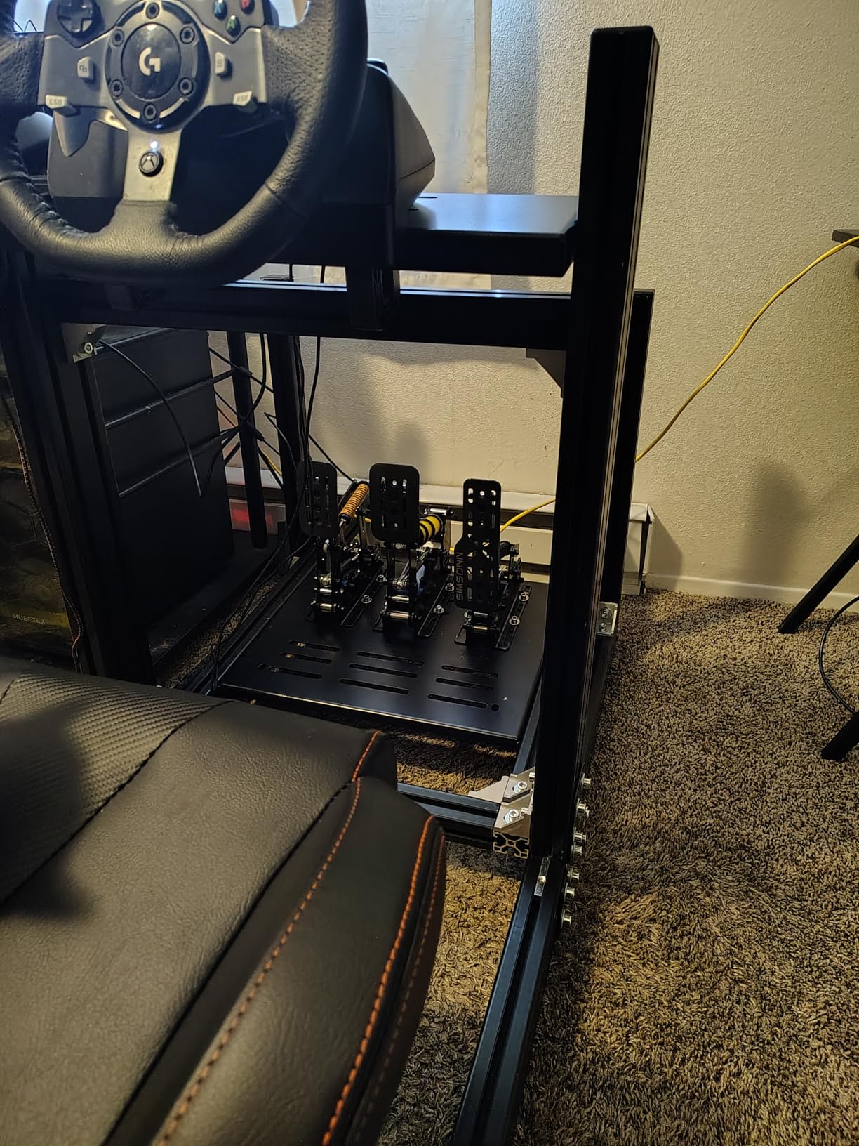 Anman GT/F1 Sim Racing Cockpit 8040 Aluminium Profile Racing Stand, Adjustable Cockpit Modular Design Supports DIY Assembly, Fit for Logitech GPRO, for Fanatec CSLDD Direct Drive Steering Wheel customer photo 2