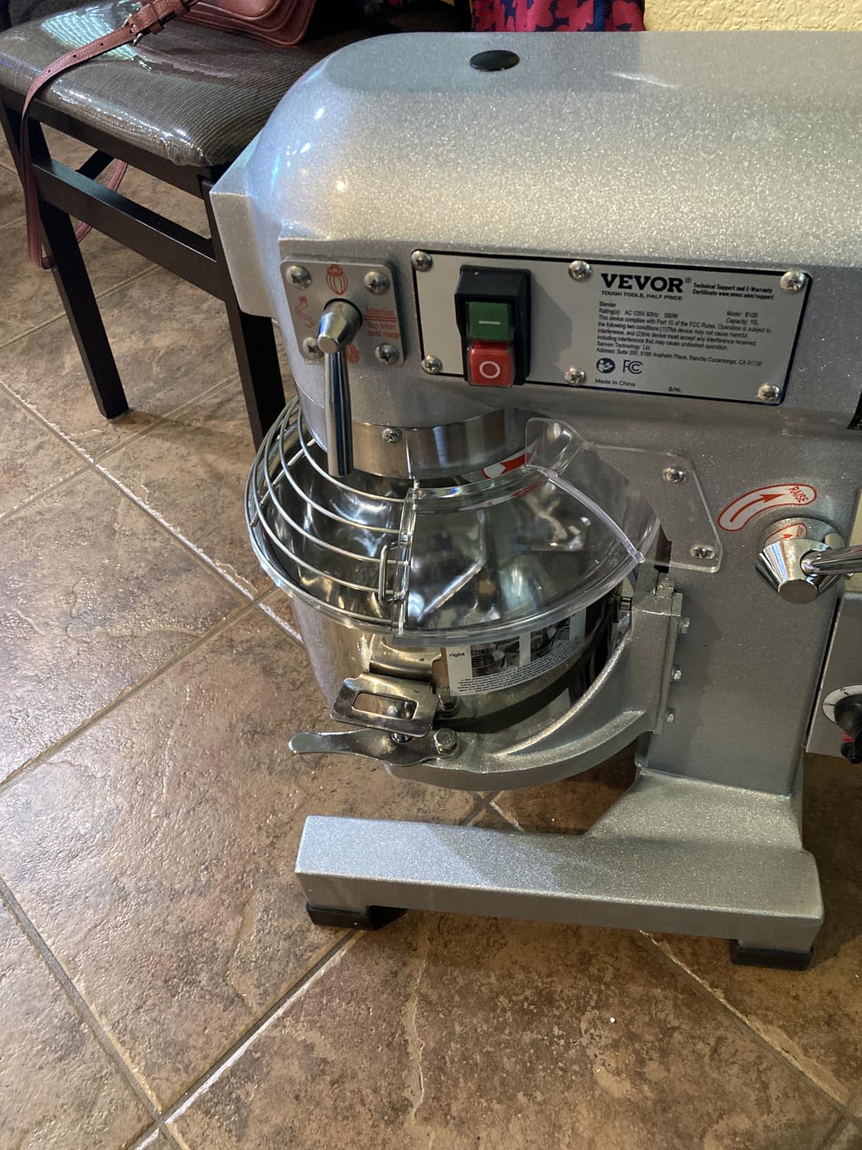 VEVOR Commercial Food Mixer 15Qt, Commercial Mixer with 3 Adjustable Speeds, 550W Dough Mixer, Commercial Stand Mixer with Stainless Steel Bowl customer photo 1
