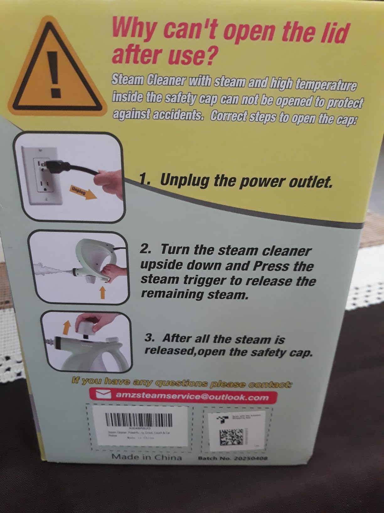 Steam Cleaner, Powerful Pressurized Handheld Steam Cleaner for Home with 11-Pc Set - Chemical-Free Multi-Surface Steamer for Effective Cleaning, Perfect for Furniture, Upholstery, Grout, Couch & Car customer photo 2