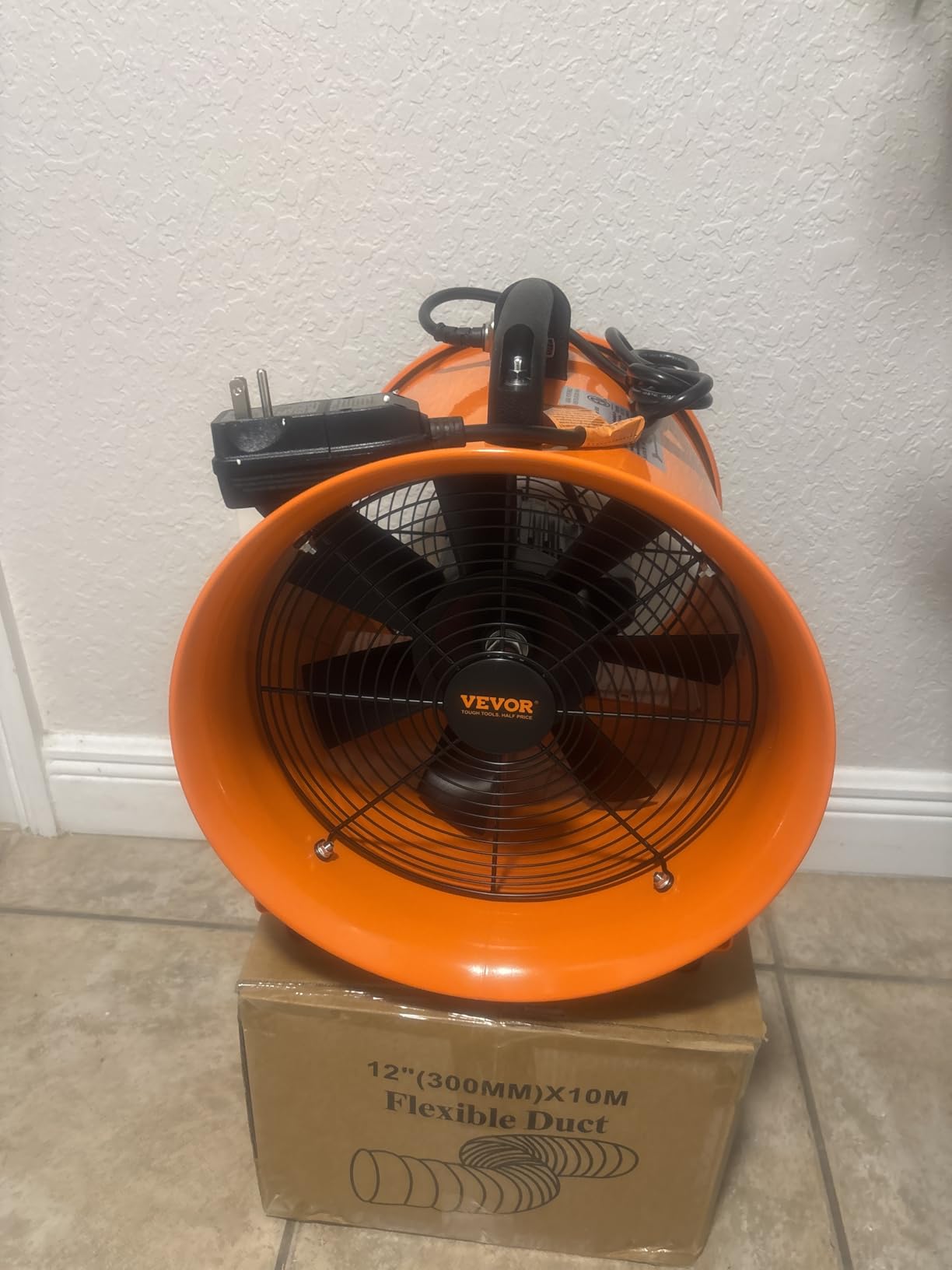 VEVOR Air Mover Blower Fan 12 Inch | 3198CFM, 585W, 33ft Flexible Duct, Industrial Portable Ventilator/Exhaust customer photo 2