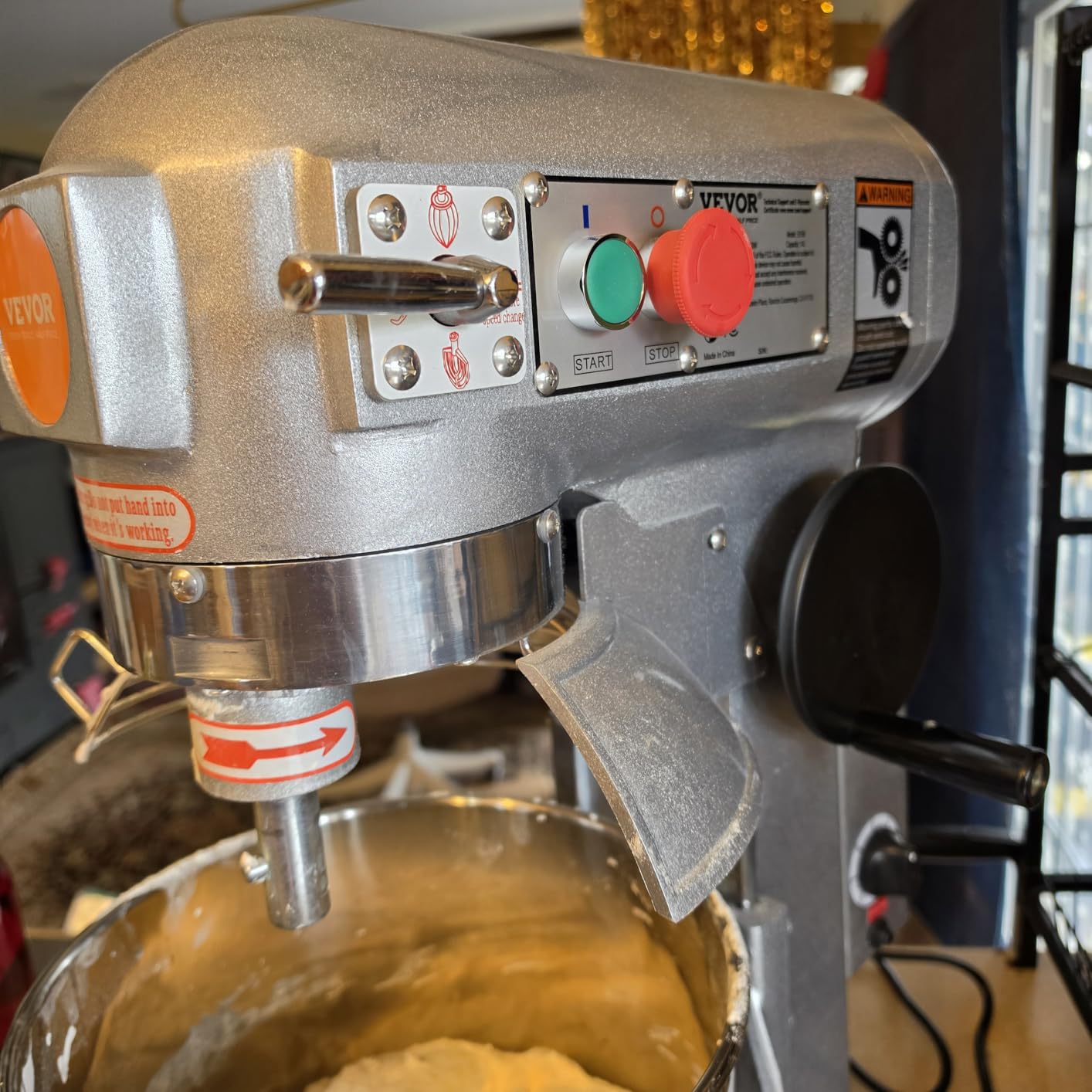 VEVOR 15Qt Commercial Food Mixer Timing Function 500W Commercial Mixer | for Bakery Pizzeria Restaurant Kitchen, Stainless Steel Bowl Heavy Duty Stand Mixers with 3 Speeds, Dough Hooks Whisk Beater customer photo 1