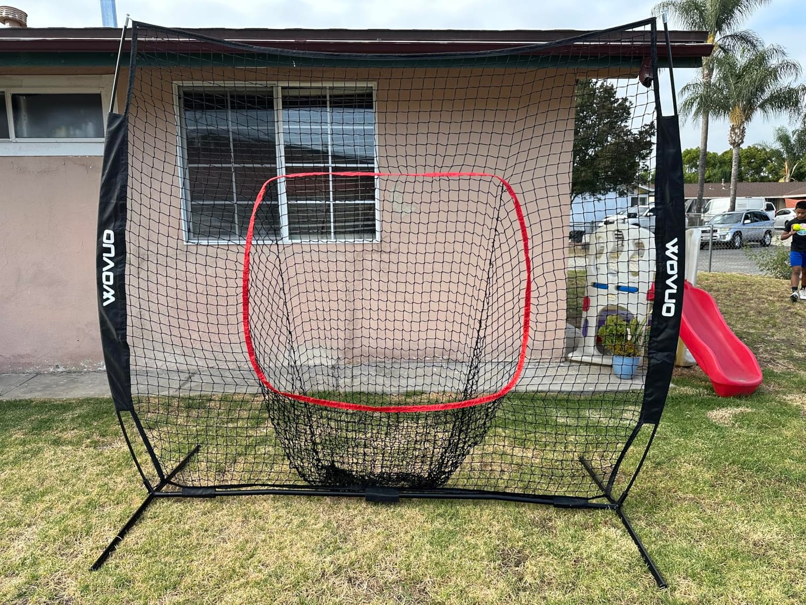 6x6 ft Baseball Net for Batting Pitching Hitting, Softball Pitching Net with Strike Zone, Tee, Ball Caddy, Softball Batting Net Baseball Training Equipment for Kids Adult Youth Sport Practice customer photo 1