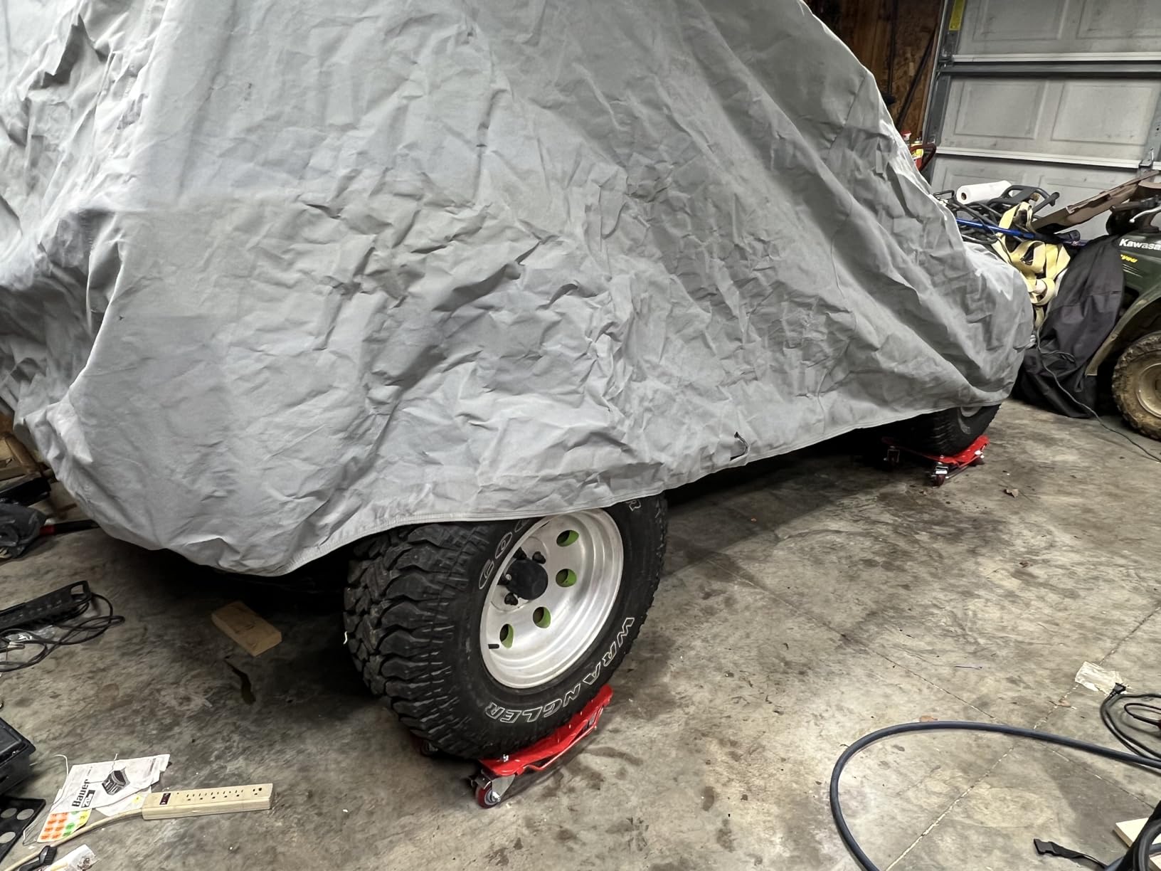 Car Dolly Set of 4, 6000 LBS Capacity Wheel Dolly, Heavy Duty Car Tire Wheels Cart Moving Cars, Heavy Duty Vehicle Dolly with 360° Rotational Wheel, Red customer photo 1