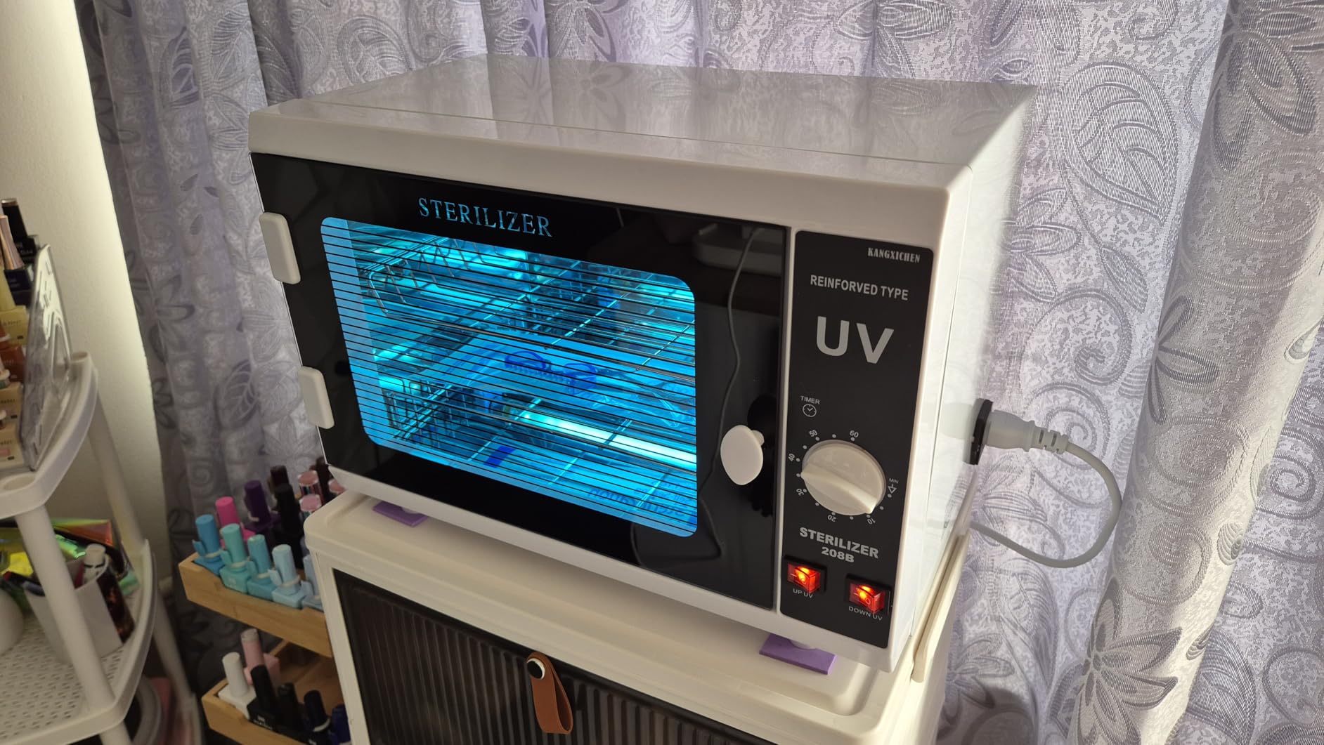 [2 Ultraviolet Lights] 12L Extra-Large Box UV Light Nail Tool Cleaning Machine, Dual UVC Lamps System Cabinet with Timer Setting for Salon, Spa, Beauty and Barber customer photo 2