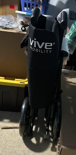 Vive Mobility Bariatric Transport Wheelchair for Adults - Supports 450lbs - Foldable, Heavy Duty Travel Wheel Chair - Portable, Transfer Aid with Swing Away Footrests & 22 Inch Wide Seat customer photo 1