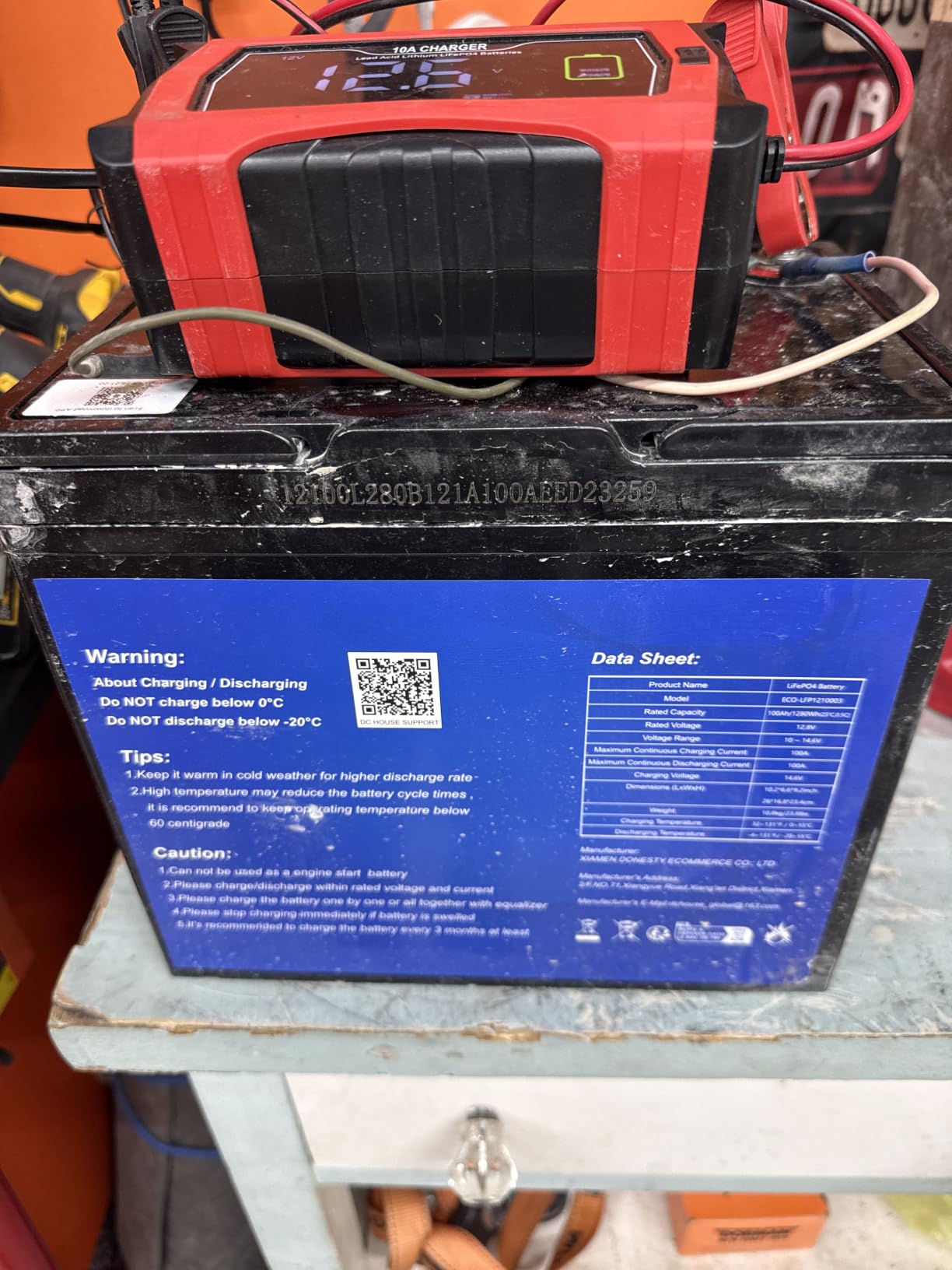 DC HOUSE 12V 100Ah Bluetooth LiFePO4 Trolling Motor Lithium Battery | Group 24, Low Temp Cut-Off, Up to 15000 Cycles, 100A BMS, Perfect for Trolling Motors, Marine, Boat, Solar customer photo 2