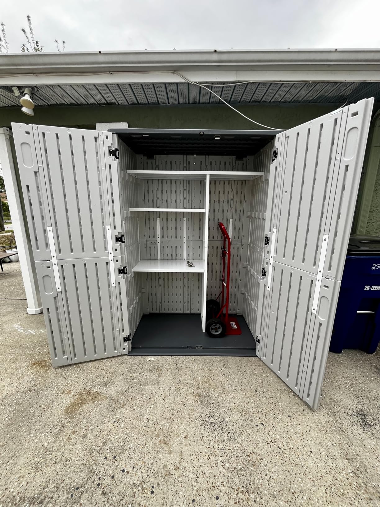 Aoxun Outdoor Storage Shed, 64 Cu.Ft Vertical Resin Sheds, White | Storage Sheds with Floor, Outdoor Waterproof Storage Cabinet for Garage Storage, Pool Storage, Bike Shed, Garden Shed customer photo 2