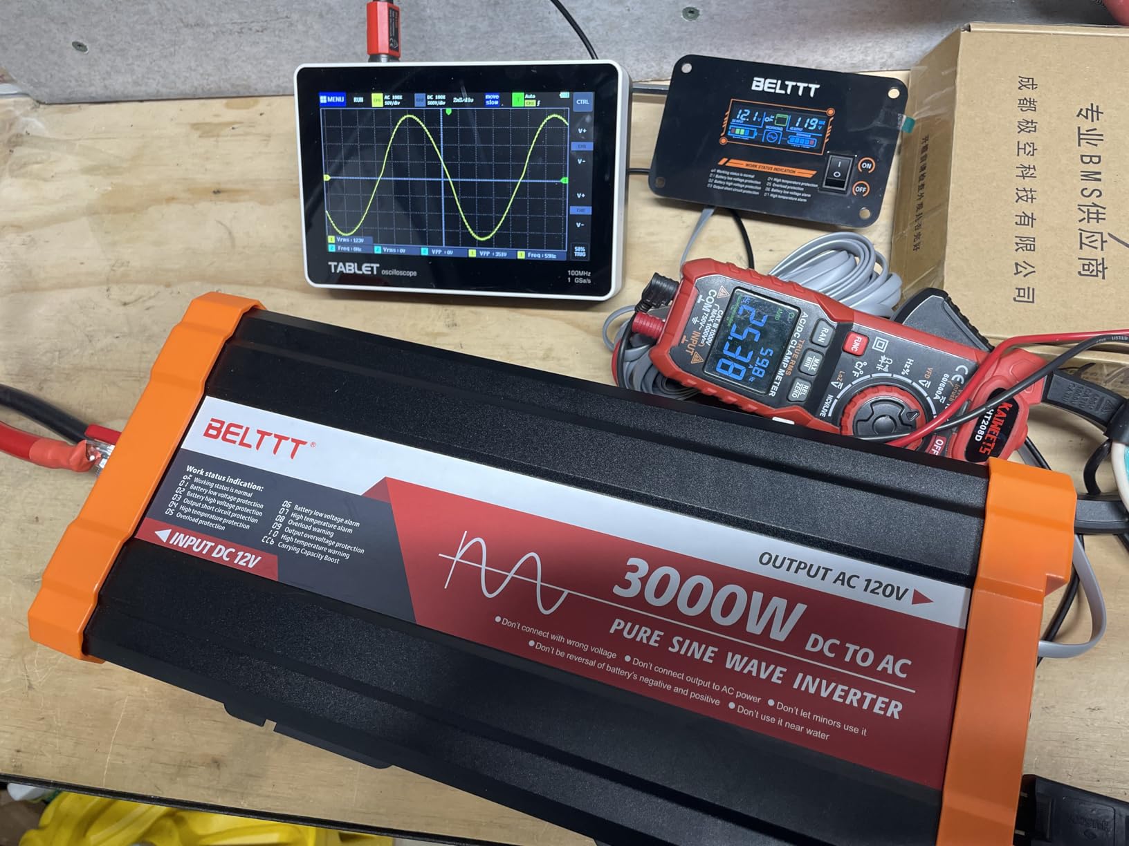 BELTTT 3000W Pure Sine Wave Inverter 12V DC to 120V AC, 6000W Peak | LCD Display, 23 ft Wired Remote, Dual AC and 20A Outlets, Hardwire Port, USB, Power Inverter for Solar, Off-Grid, RV, Truck customer photo 2