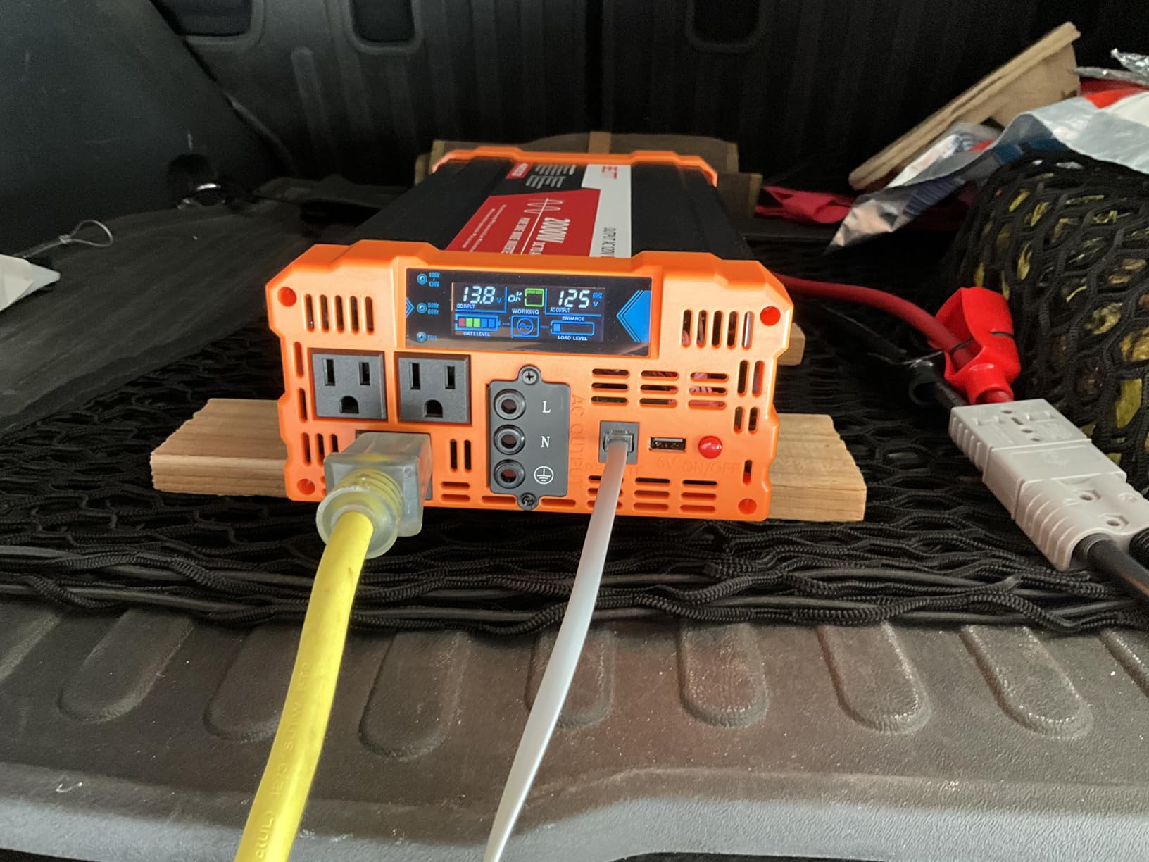 2000W Pure Sine Wave Inverter, Inverter 12V DC to 120V AC for Solar, RV, Truck, Outdoor, Power Inverter with Dual AC and 20A Socket, 5V 2.1A USB, Surge 4000W, Hardwire Port, Remote Controller customer photo 1
