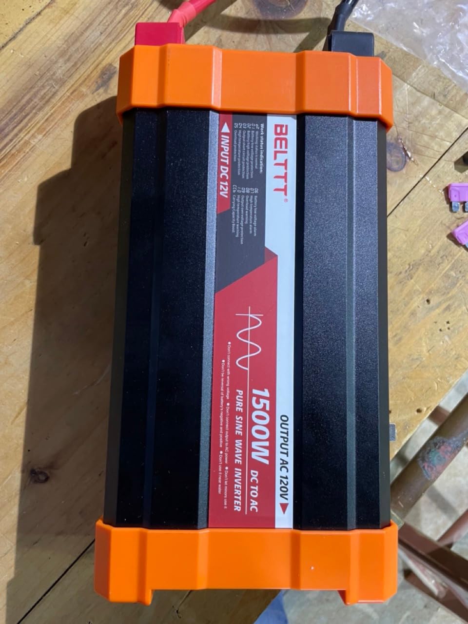 BELTTT 1500W Pure Sine Wave Inverter 12V to 110V Converter, 3000W Surge | LCD Display, Dual AC Outlets, 5V 2.1A USB, Power Inverter 12V to 120V AC for Solar, Off-Grid, Truck, RV, 12V Inverter customer photo 2