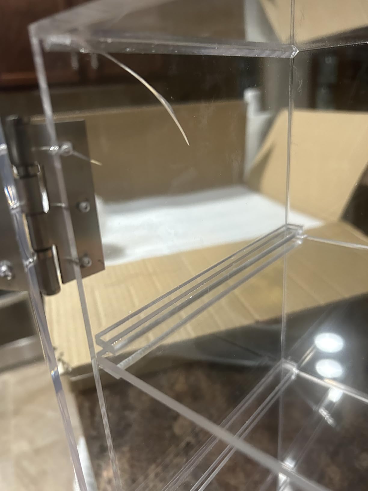 Acrylic Display Case with Lock Key 4 Tier Clear Display Case Locking Cabinet for Collectibles Figure Knife Rock Perfume Countertop Retail Showcase Display Box Wall Mount with Shelves 11.8x5.9x15.7 in customer photo 2