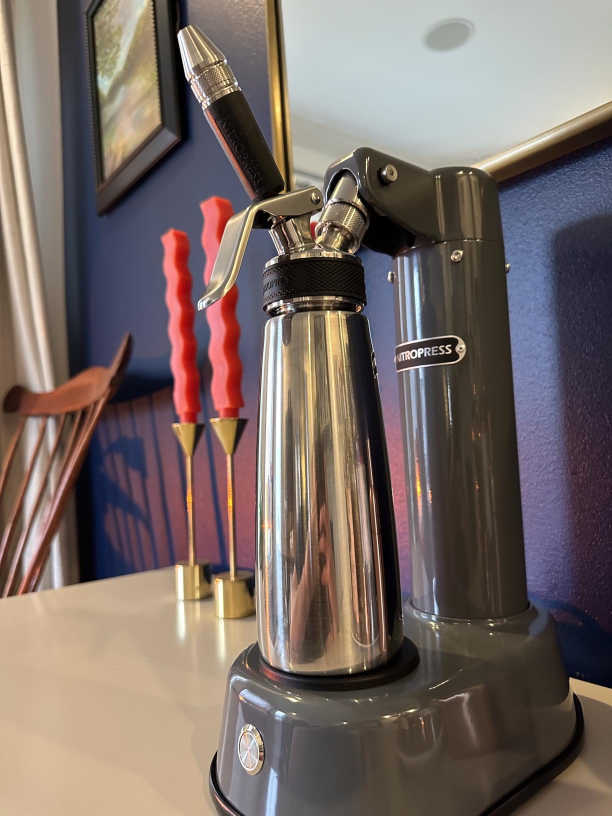 NitroPress DS Electric Nitro Cold Brew Coffee & Cocktail Maker Machine | Air-Powered, Nitrogen Infuser for Coffee Matcha Cocktails & Drinks, Stainless Steel, Home Bar Beverage System customer photo 2