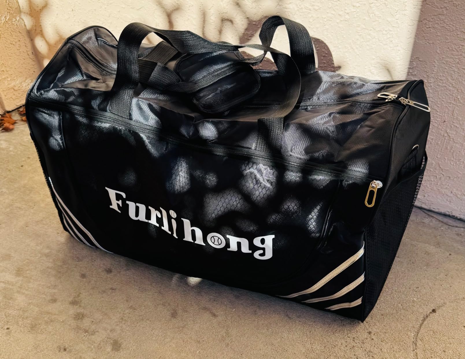 Furlihong 3807BH Tennis Ball Machine with Triangular Base, Adjustable Speeds, Oscillating Left&Right, Up&Down Swing Launch Port, for All Levels Training customer photo 2