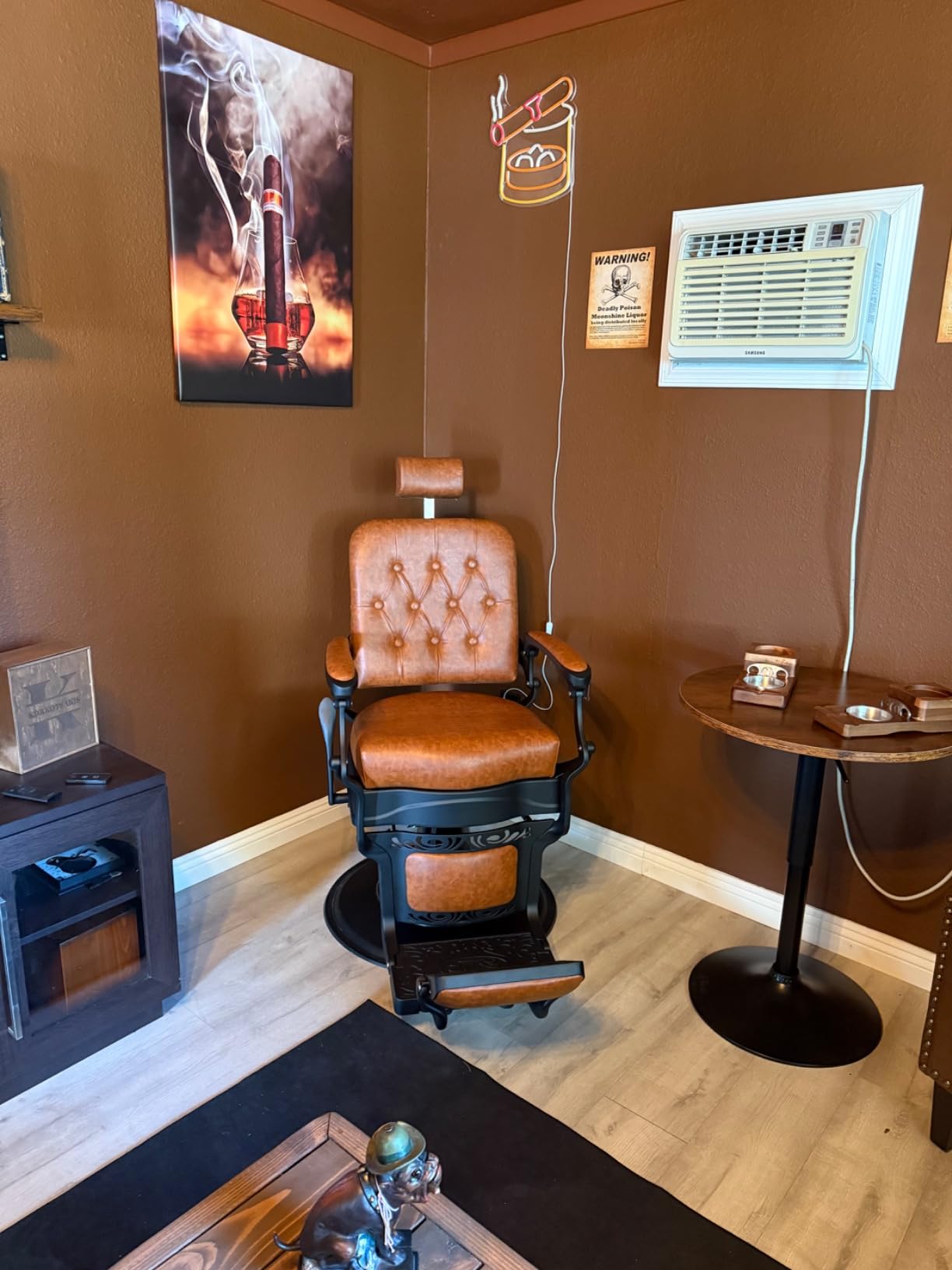 Winado Heavy Duty Vintage Recline Barber Chair, Brown - Square Backrest | with Headrest, Supports up to 700lbs & 360° Rotatable, Professional Salon Beauty Spa Shampoo Equipment for Hair Stylist customer photo 2