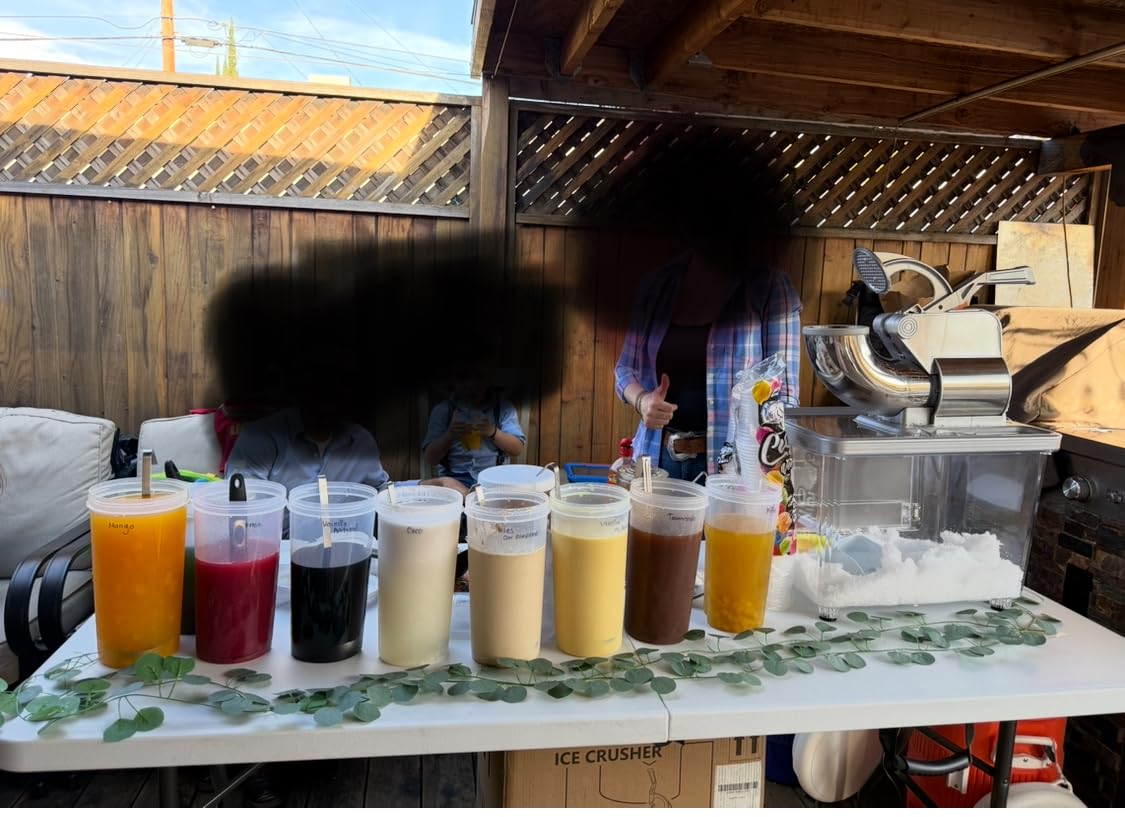 EUHOMY Snow Cone Machine, 51L Large Commercial Shaved Ice Machine with 661 Lbs/H, 300W Electric Ice Shaver with Dual Blades, ETL Certified Snow Cone Maker for Home & Commercial Use (Silver) customer photo 2