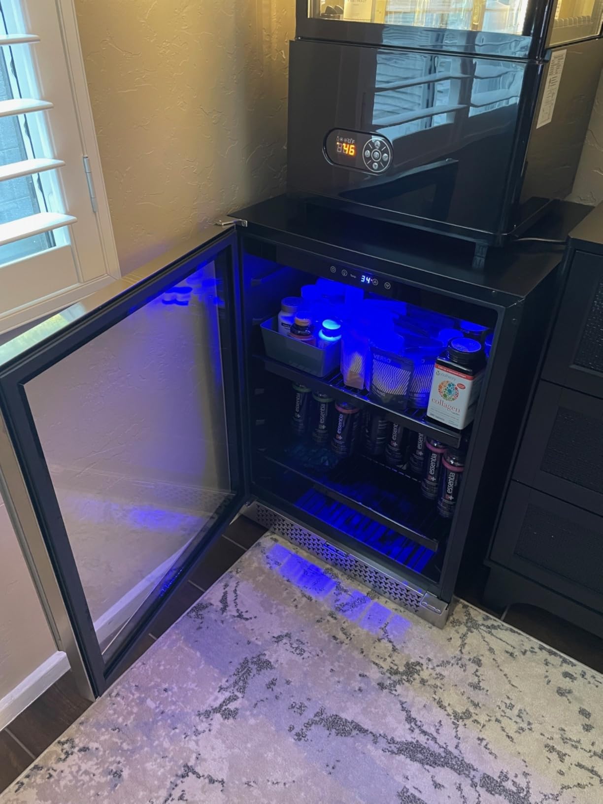 Yeego Beverage Refrigerator - 24 inch 180 Cans Beer Cooler with Glass Door | 34-54F Beverage Fridge for Drink Soda Wine for Bar Office Bedroom | Under Counter, Built-In or Freestanding customer photo 1