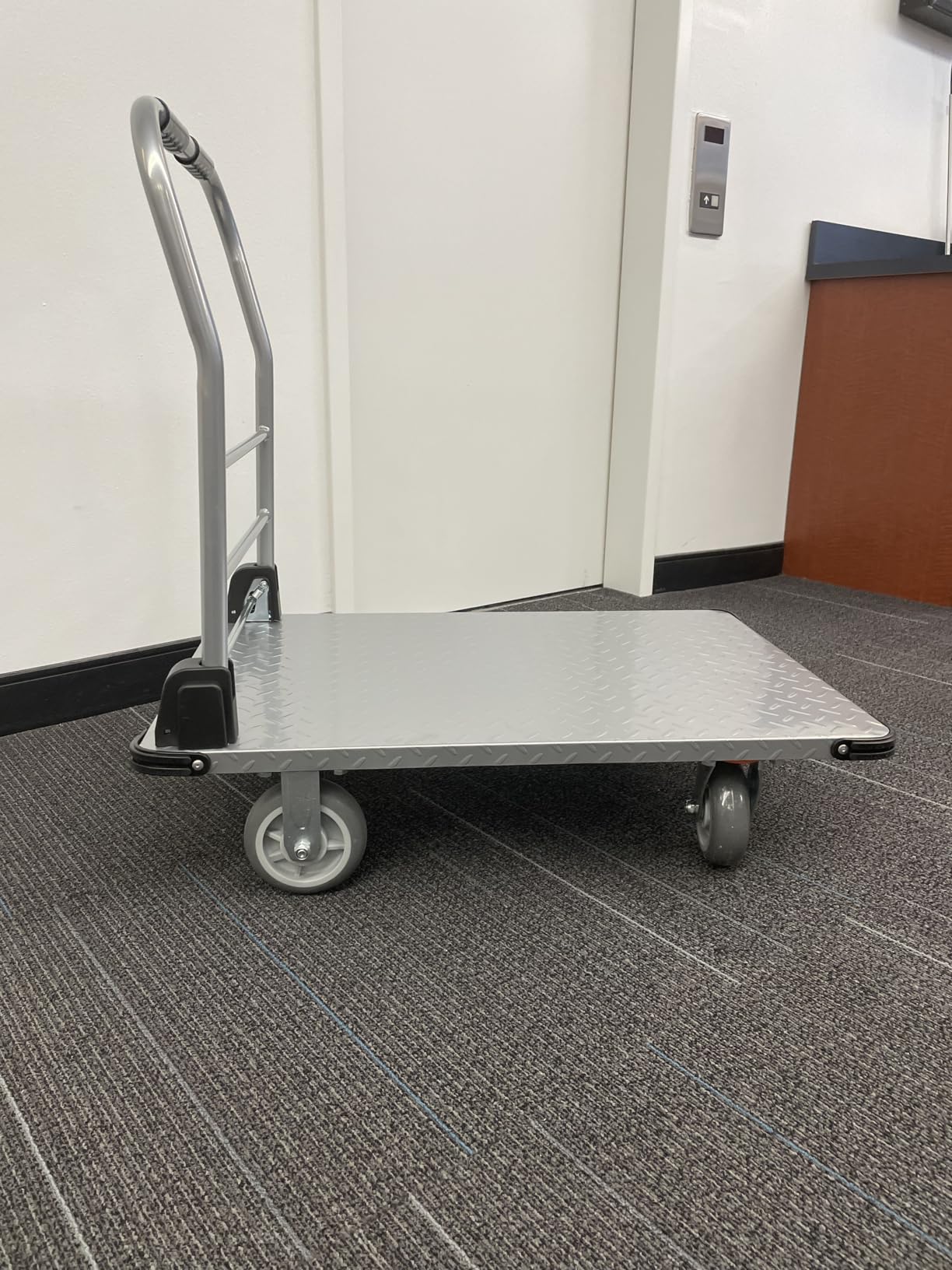 2200 lbs. Capacity Foldable Push Cart Dolly | Moving Platform Hand Truck | Heavy Duty Space Saving Collapsible | Swivel Flat Bed Wagon - Furniture Luggage Lifting customer photo 2