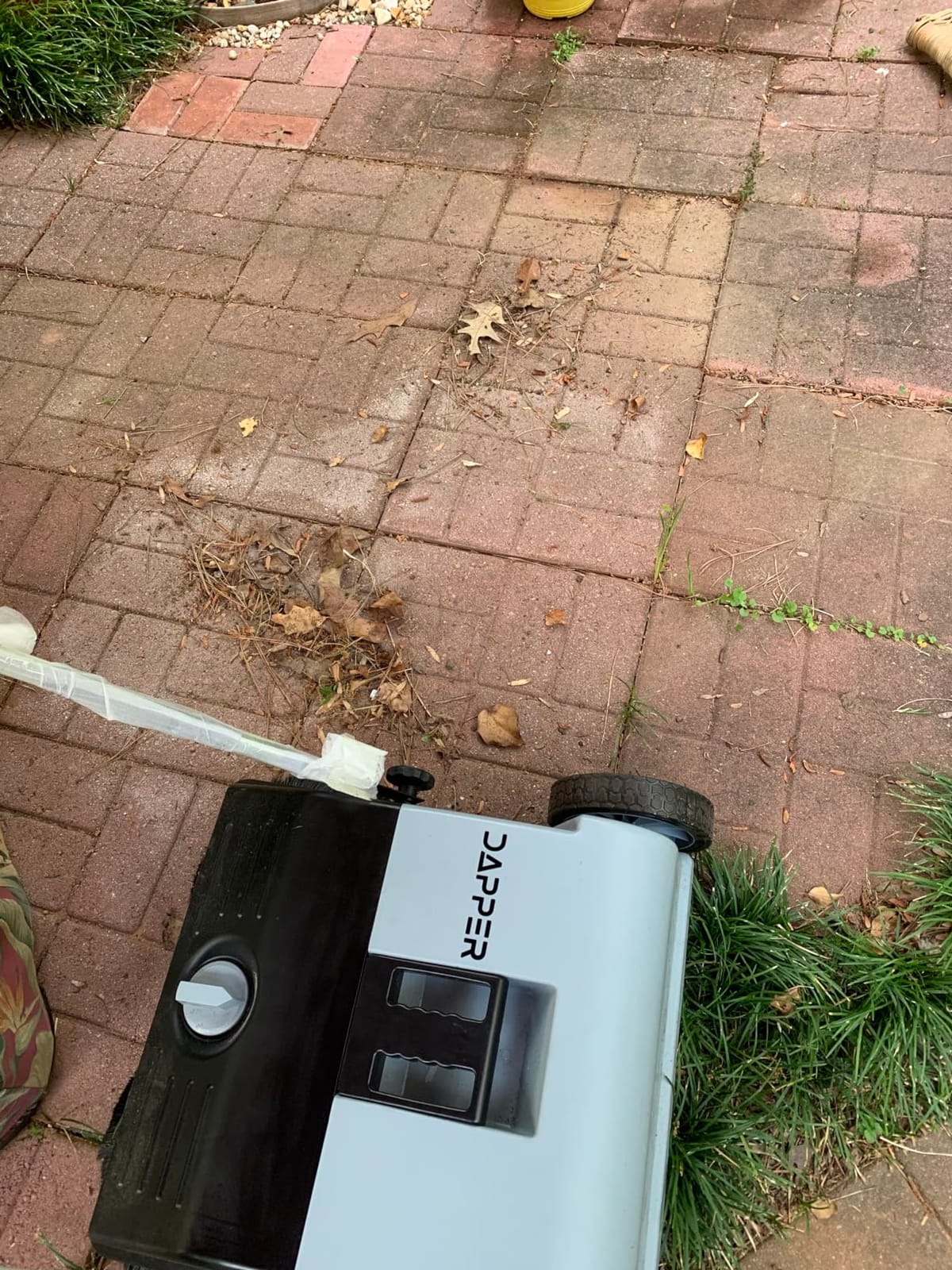 Dapper Supply Walk-Behind Outdoor Hand Push Floor Sweeper - 5.25 Gallon Capacity - 25.5